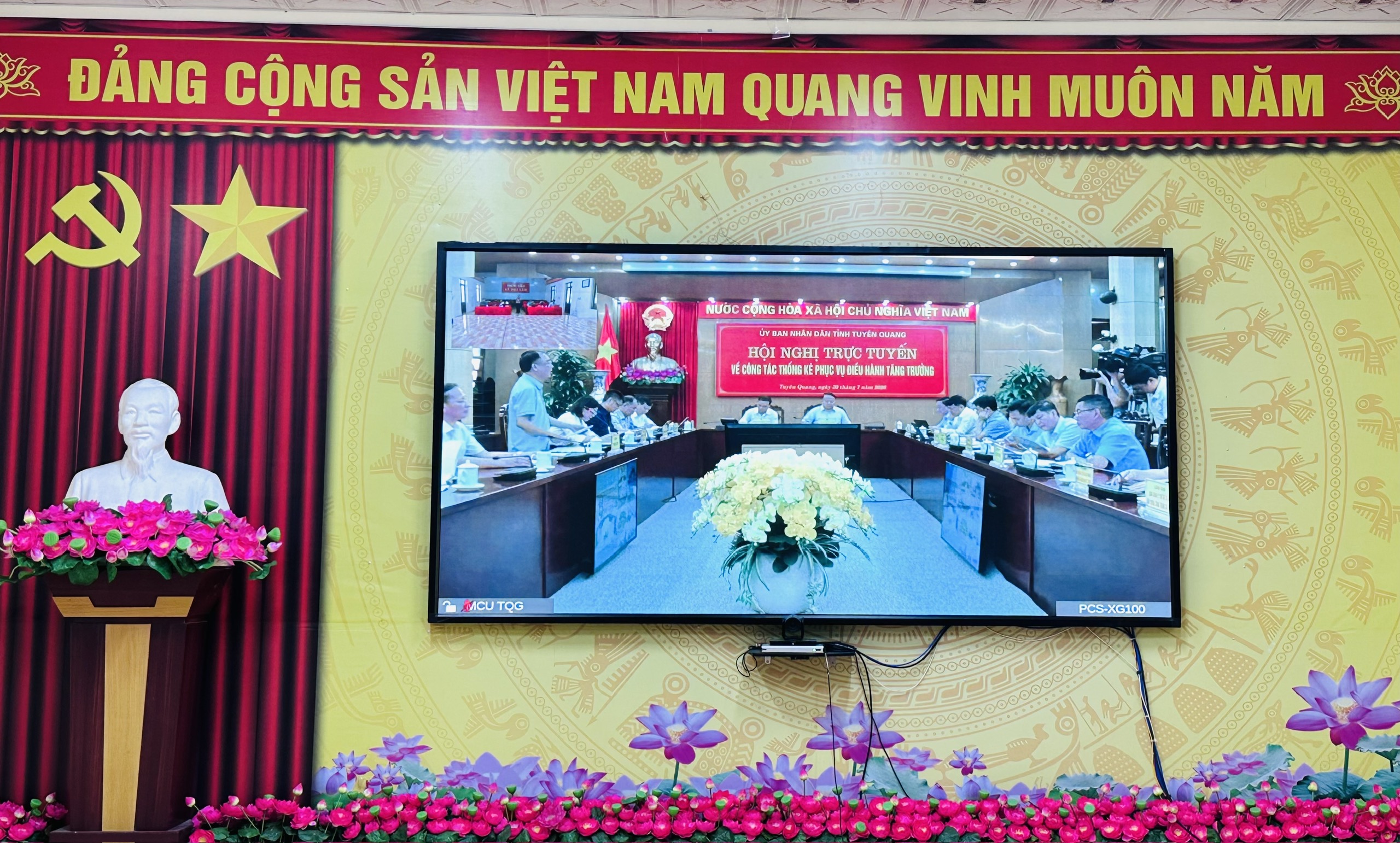 XÃ VIỆT LÂM DỰ HỘI NGHỊ TRỰC TUYẾN VỀ CÔNG TÁC THỐNG KÊ PHỤC VỤ ĐIỀU HÀNH TĂNG TRƯỞNG
