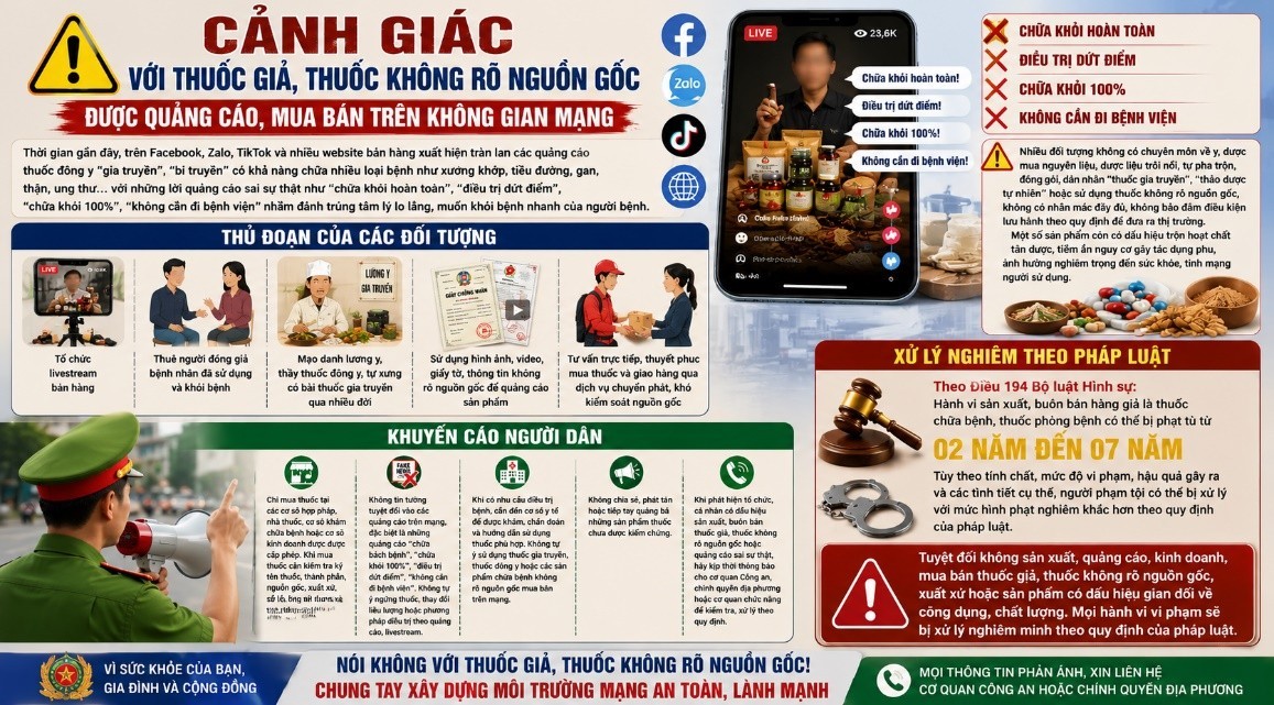 CẢNH GIÁC VỚI THUỐC ĐÔNG Y GIẢ TRÔI NỔI RAO BÁN TRÊN MẠNG XÃ HỘI: TIỀN MẤT, TẬT MANG