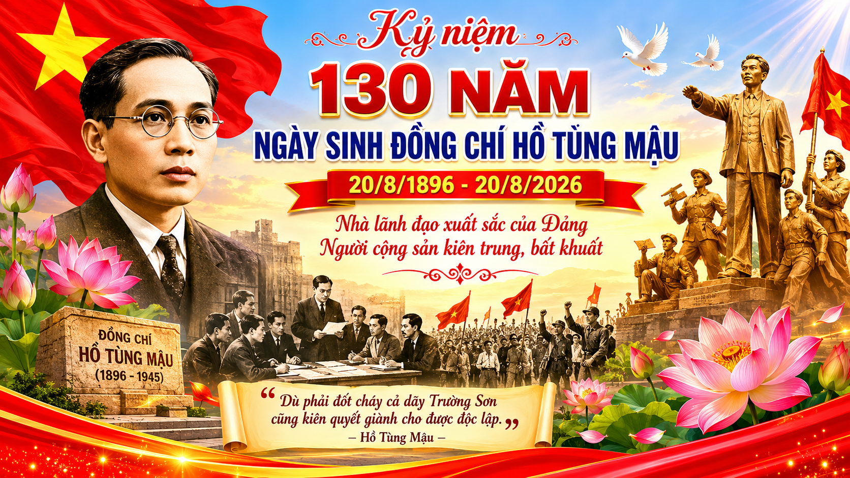 XÃ BẢN MÁY ĐẨY MẠNH TUYÊN TRUYỀN KỶ NIỆM 130 NĂM  NGÀY SINH ĐỒNG CHÍ HỒ TÙNG MẬU (15/6/1896 - 15/6/2026)