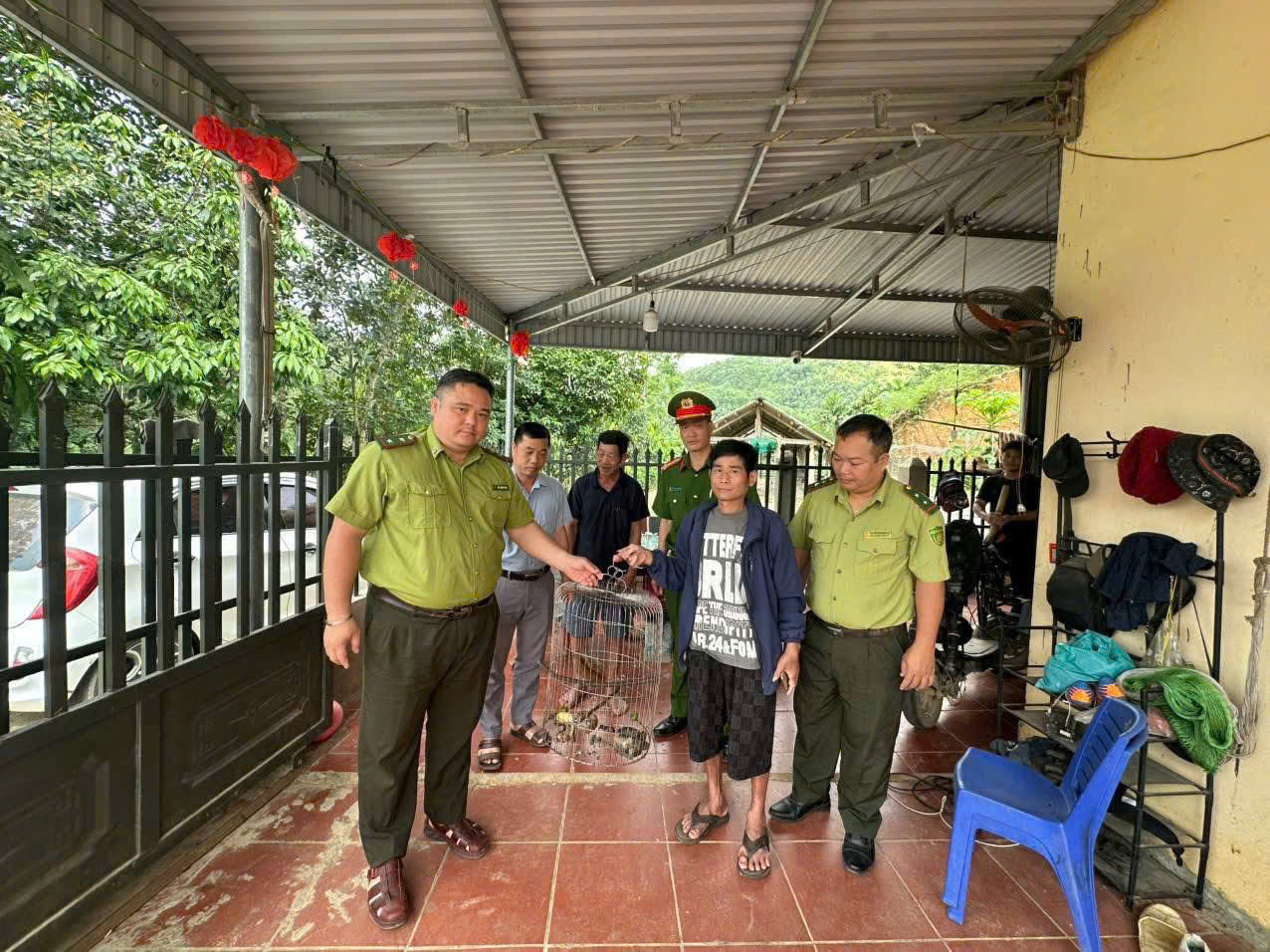 CÔNG AN XÃ THÁI SƠN TỔ CHỨC TIẾP NHẬN, CỨU HỘ VÀ THẢ VỀ TỰ NHIÊN 01 CÁ THỂ ĐỘNG VẬT HOANG DÃ QUÝ HIẾM