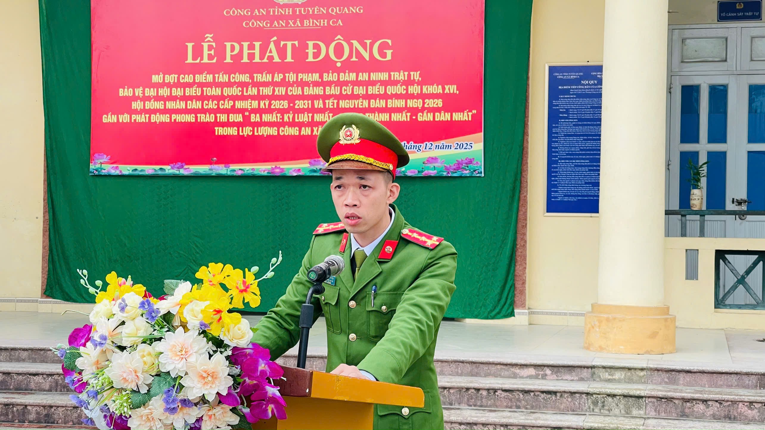Công an xã Bình Ca ra quân trấn áp tội phạm, bảo vệ Đại hội Đảng toàn quốc lần thứ XIV, bầu cử đại biểu Quốc hội khóa XVI và Tết Nguyên đ án Bính Ngọ 2026 gắn với phong trào thi đua “Ba nhất: Kỷ luật nhất – Trung thành nhất – Gần dân nhất”