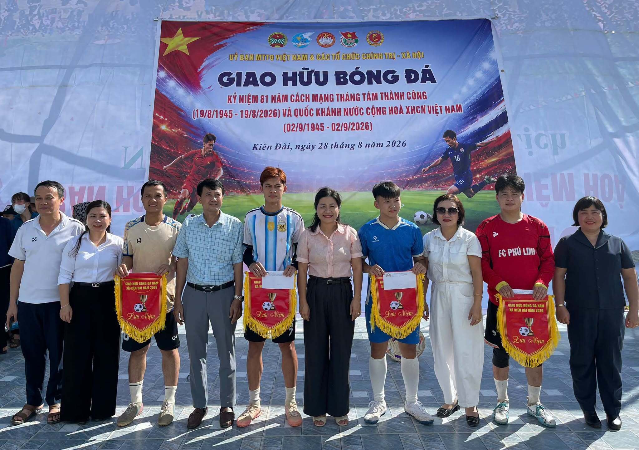Xã Kiên Đài tổ chức Giải giao lưu bóng đá nam 7 người năm 2026