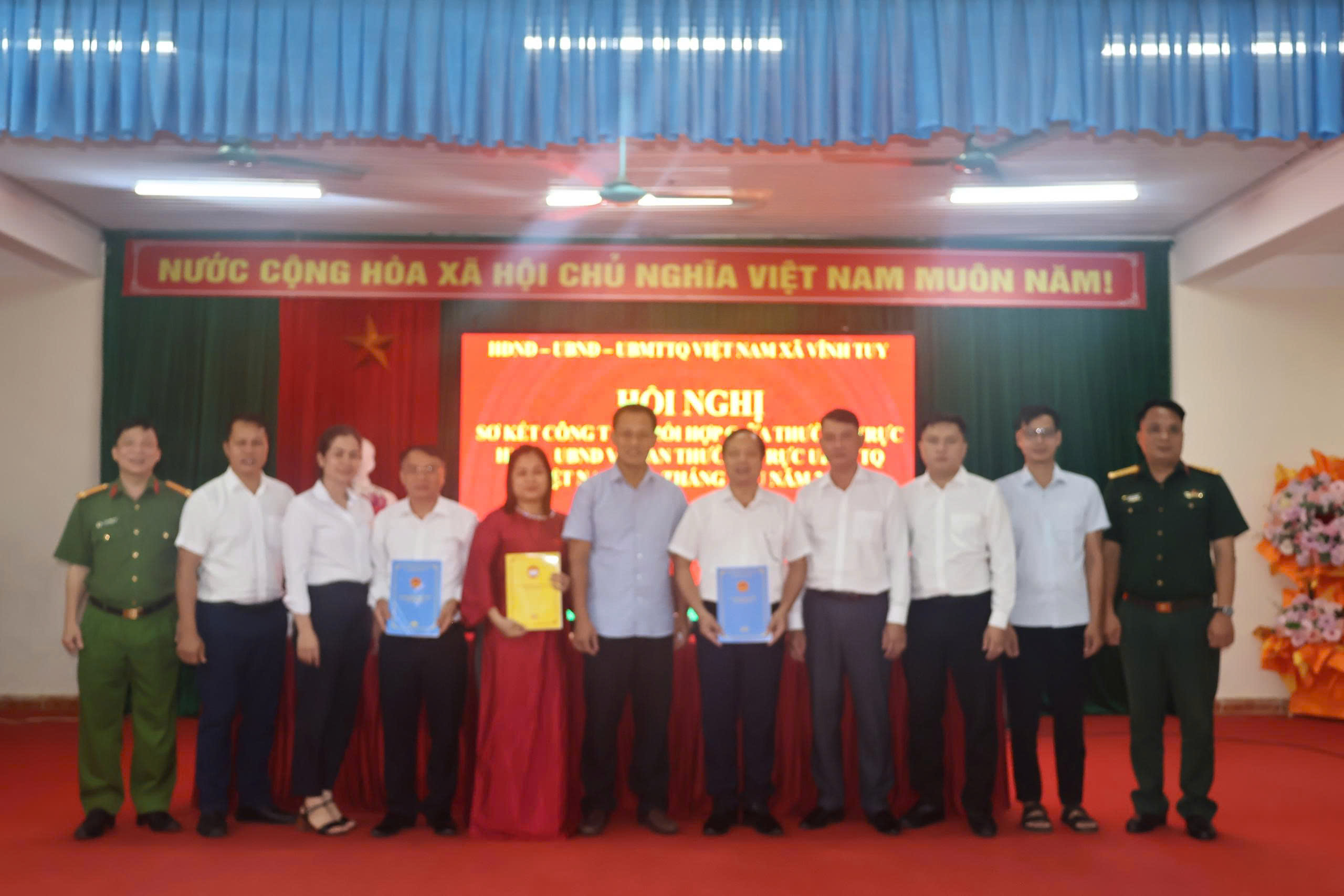 Xã Vĩnh Tuy sơ kết công tác phối hợp giữa Thường trực HĐND, UBND và Ban Thường trực Ủy ban MTTQ Việt Nam xã 6 tháng đầu năm 2026