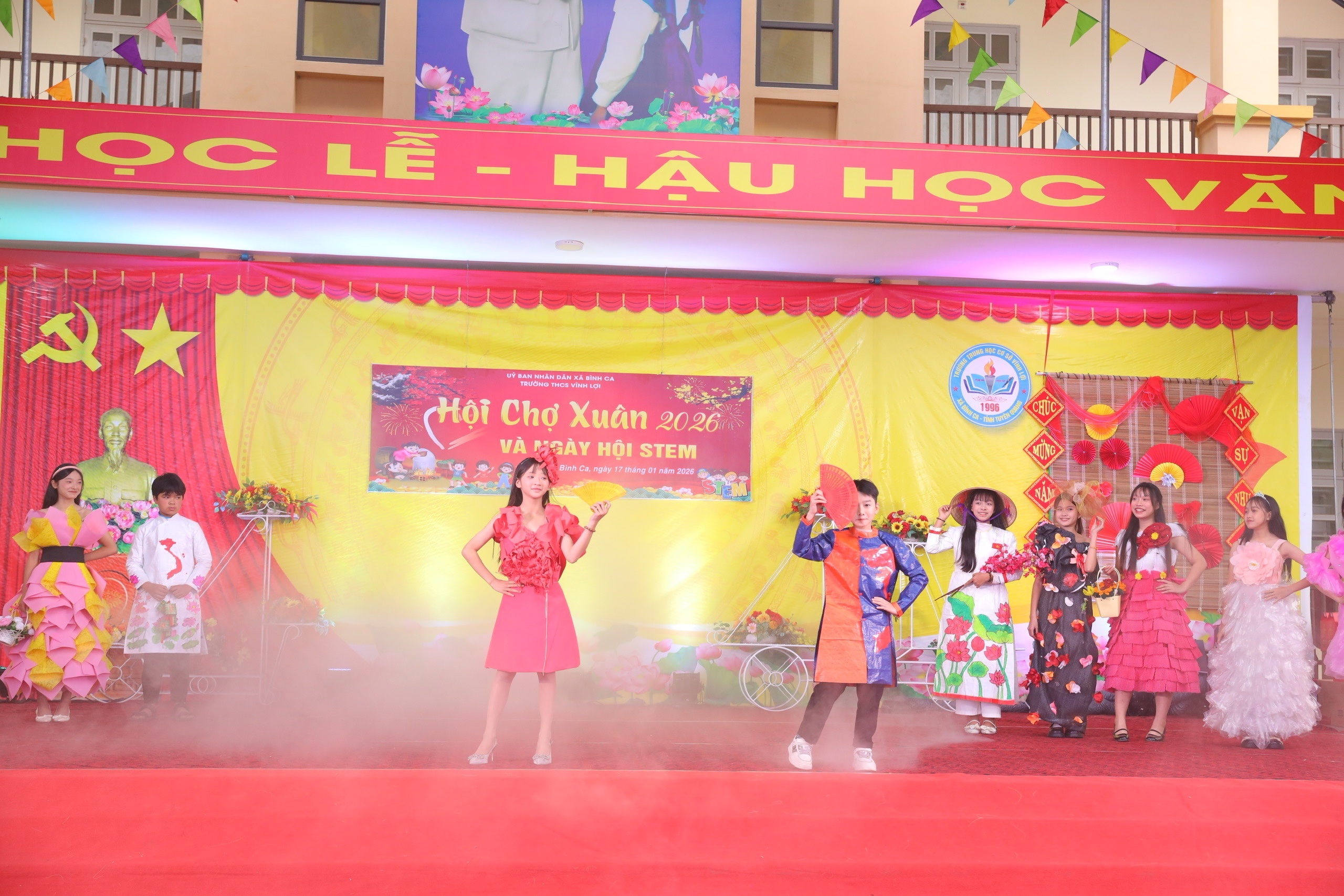 Trường THCS Vĩnh Lợi tổ chức Hội chợ xuân Bính Ngọ 2026 kết hợp Ngày hội STEM