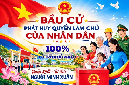 100% cử tri phường Minh Xuân đi bầu cử