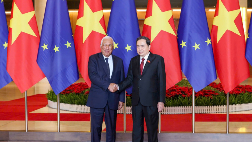 Chủ tịch Quốc hội Trần Thanh Mẫn hội kiến Chủ tịch Hội đồng châu Âu Antonio Costa