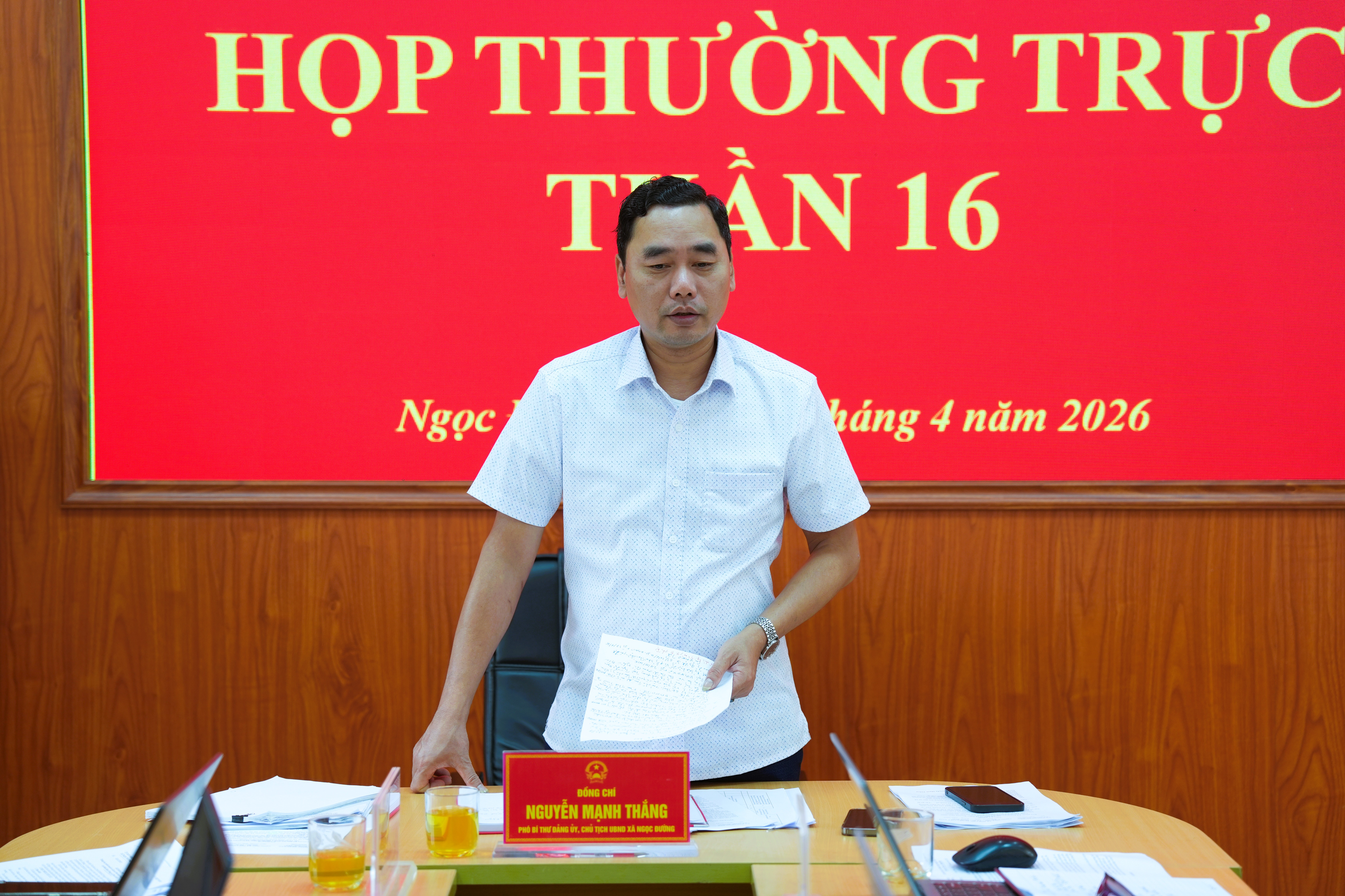 Họp Thường trực Ủy ban nhân dân xã Ngọc Đường tuần 16/2026