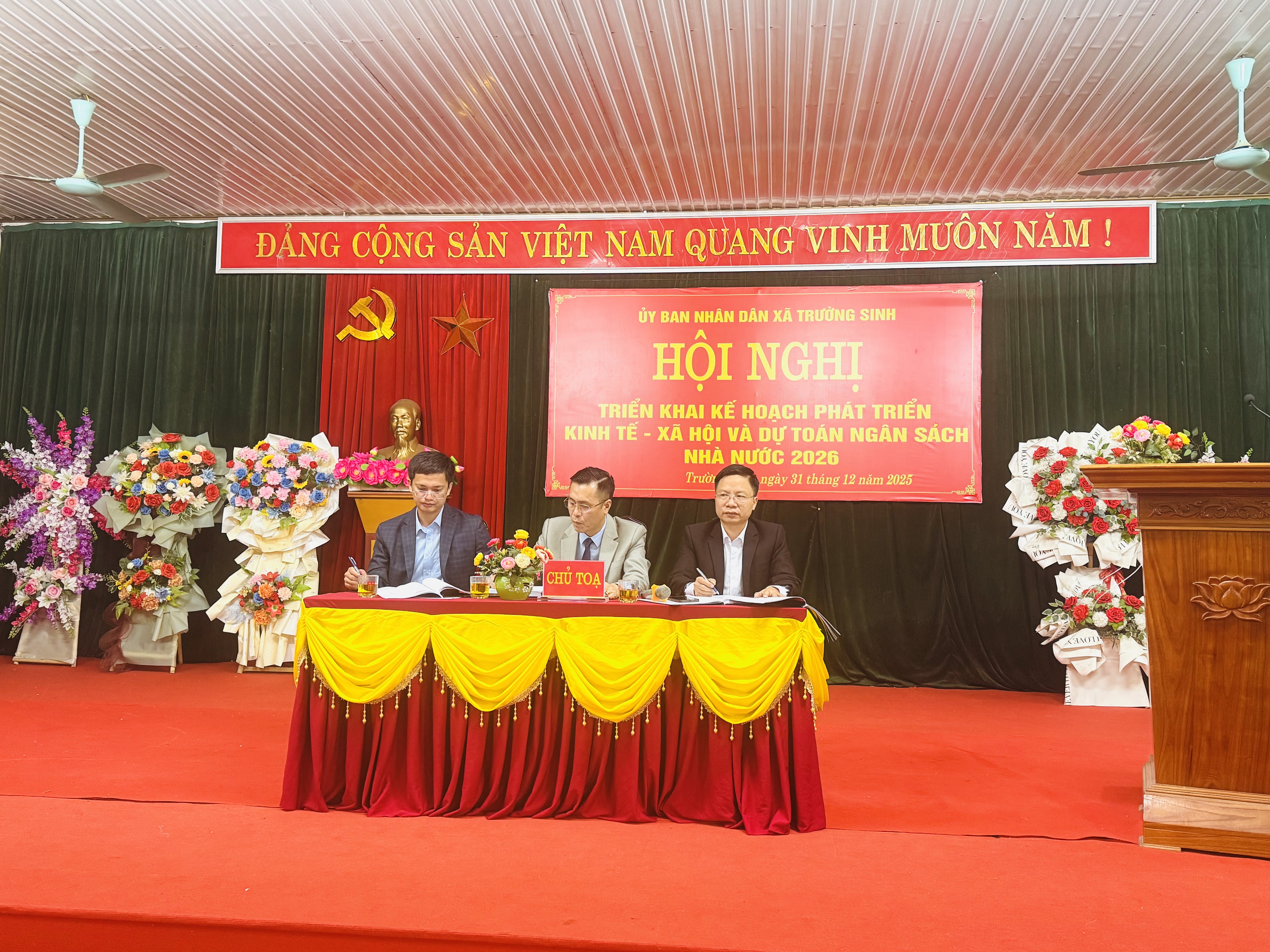 Ủy ban nhân dân xã Trường Sinh tổ chức Hội nghị triển khai Kế hoạch phát triển kinh tế - xã hội và dự toán ngân sách nhà nước năm 2026