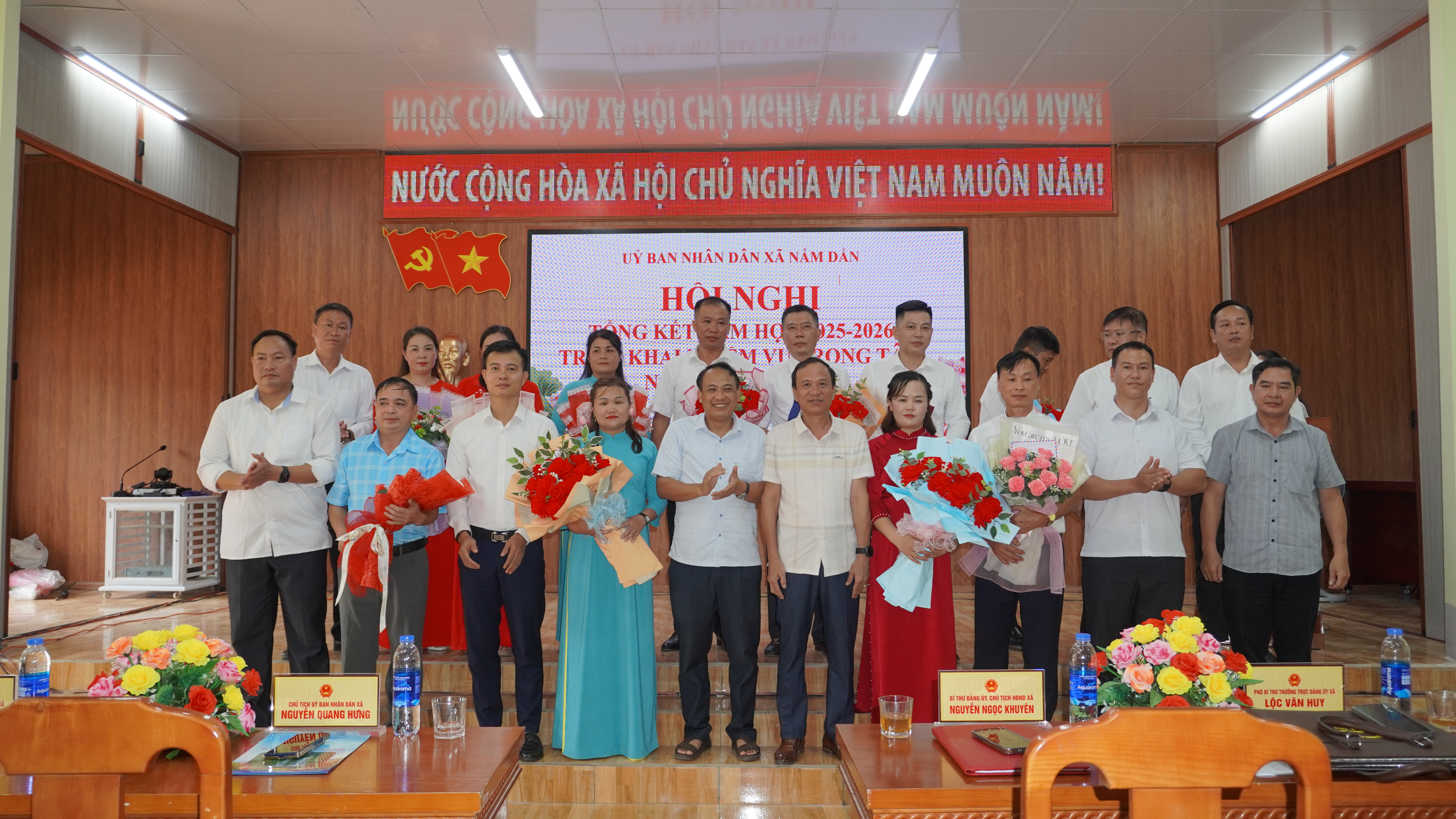 XÃ NẤM DẨN TỔ CHỨC HỘI NGHỊ TỔNG KẾT NĂM HỌC 2025-2026, TRIỂN KHAI NHIỆM VỤ TRỌNG TÂM NĂM HỌC 2026-2027