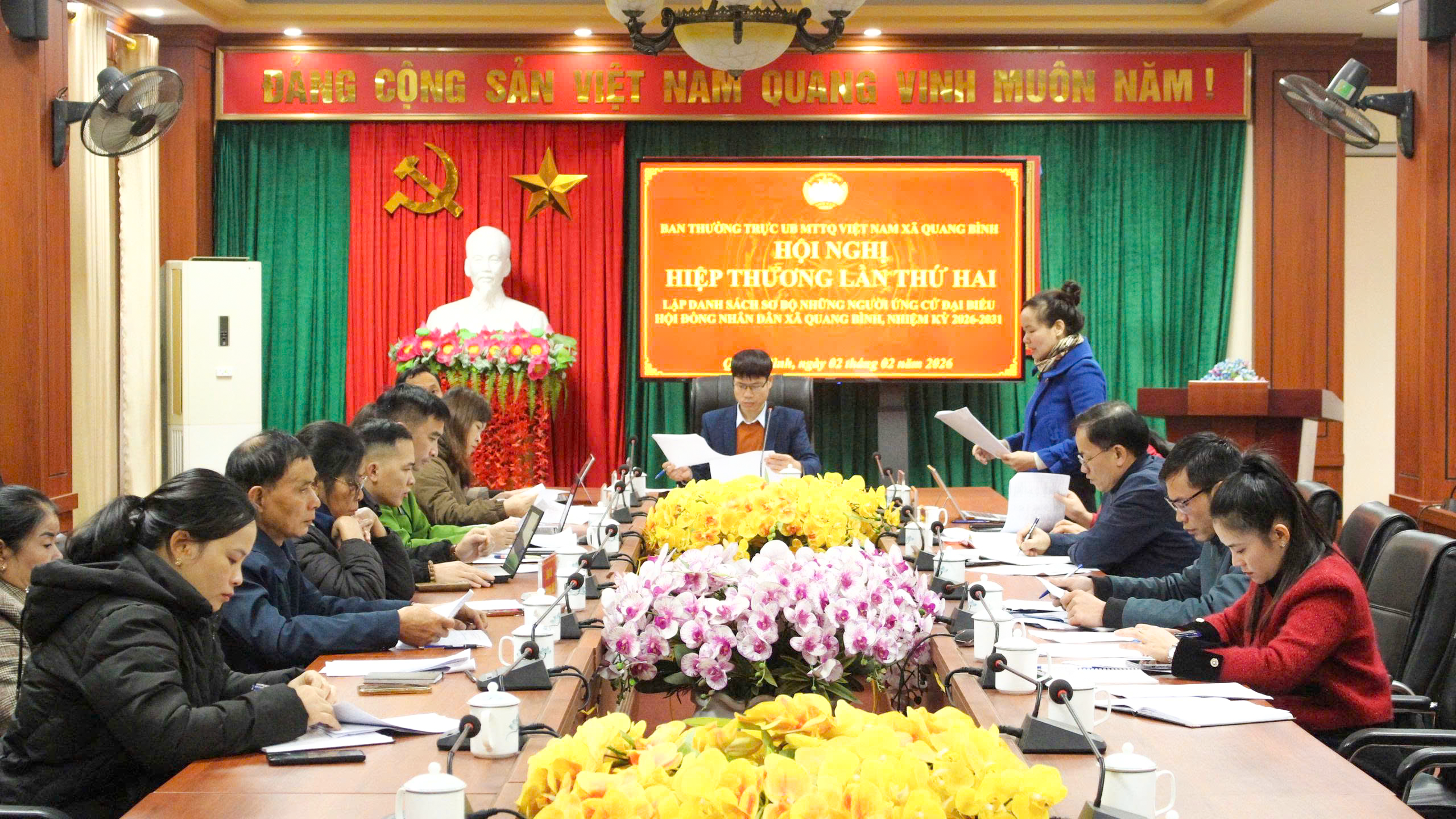 Xã Quang Bình tổ chức Hội nghị hiệp thương lần thứ II lập danh sách sơ bộ những người ứng cử đại biểu HĐND xã nhiệm kỳ 2026–2031