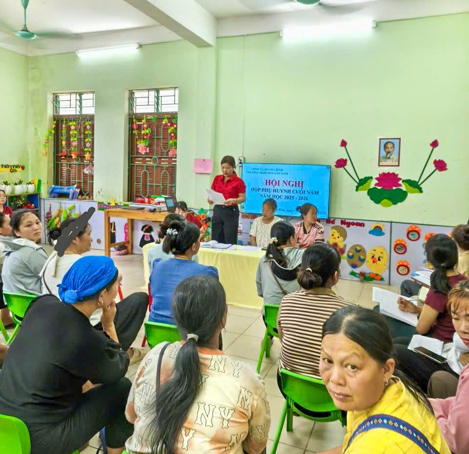 (QUANG BÌNH) TRƯỜNG MẦM NON TÂN NAM TỔ CHỨC HỘI NGHỊ PHỤ HUYNH CUỐI NĂM HỌC 2025–2026
