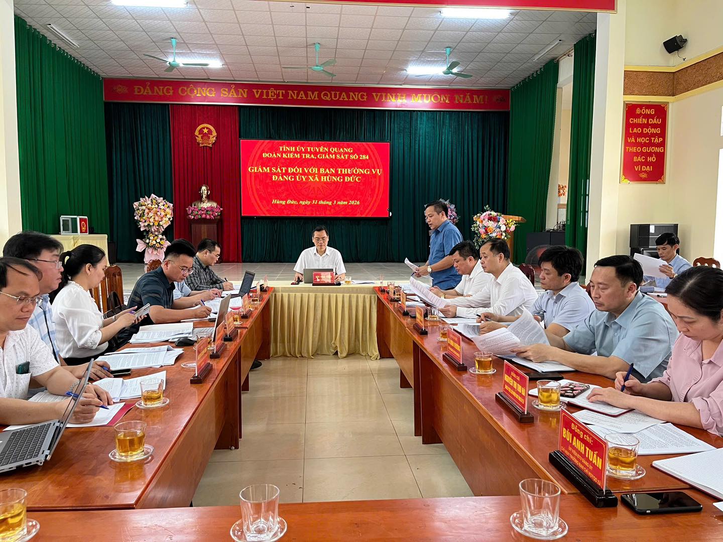 Đoàn kiểm tra, giám sát số 284 làm việc tại xã Hùng Đức: Quyết tâm thực hiện thắng lợi các mục tiêu phát triển