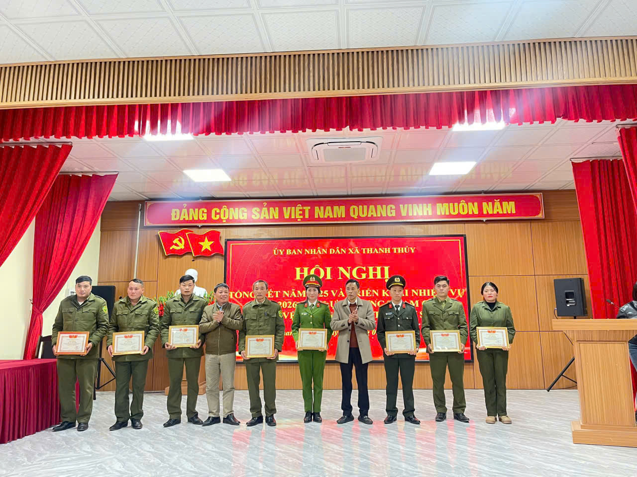 HỘI NGHỊ TỔNG KẾT NĂM 2025 VÀ TRIỂN KHAI NHIỆM VỤ NĂM 2026 CỦA LỰC LƯỢNG THAM GIA BẢO VỆ ANTT CƠ SỞ XÃ THANH THỦY 