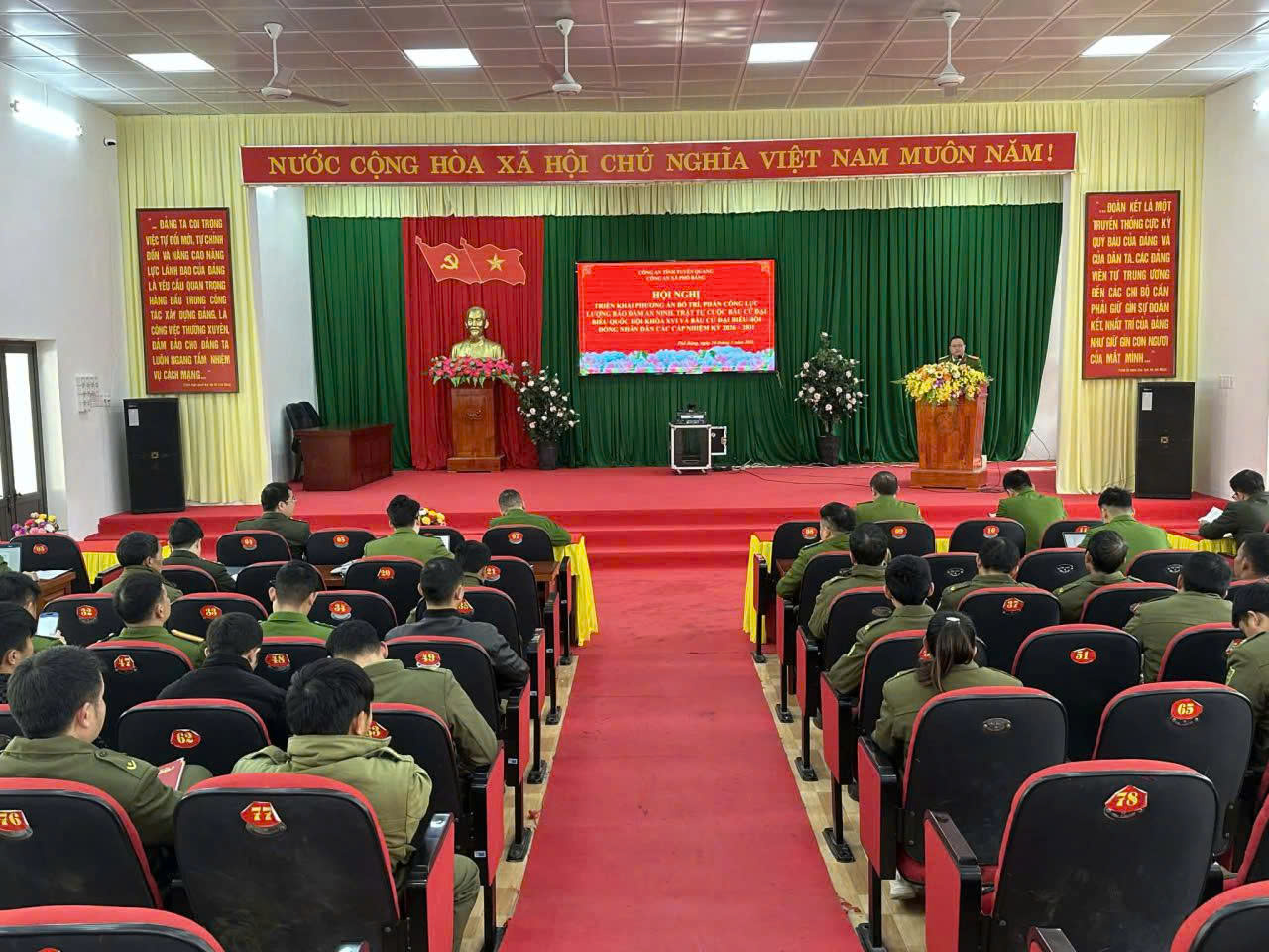 TRIỂN KHAI PHƯƠNG ÁN, BỐ TRÍ, PHÂN CÔNG LỰC LƯƠNG BẢO ĐẢM AN NINH, TRẬT TỰ CUỘC BẦU CỬ ĐẠI BIỂU QUỐC HỘI KHOÁ XVI VÀ BẦU CỬ ĐẠI BIỂU HĐND CÁC CẤP NHIỆM KỲ 2026 – 2031