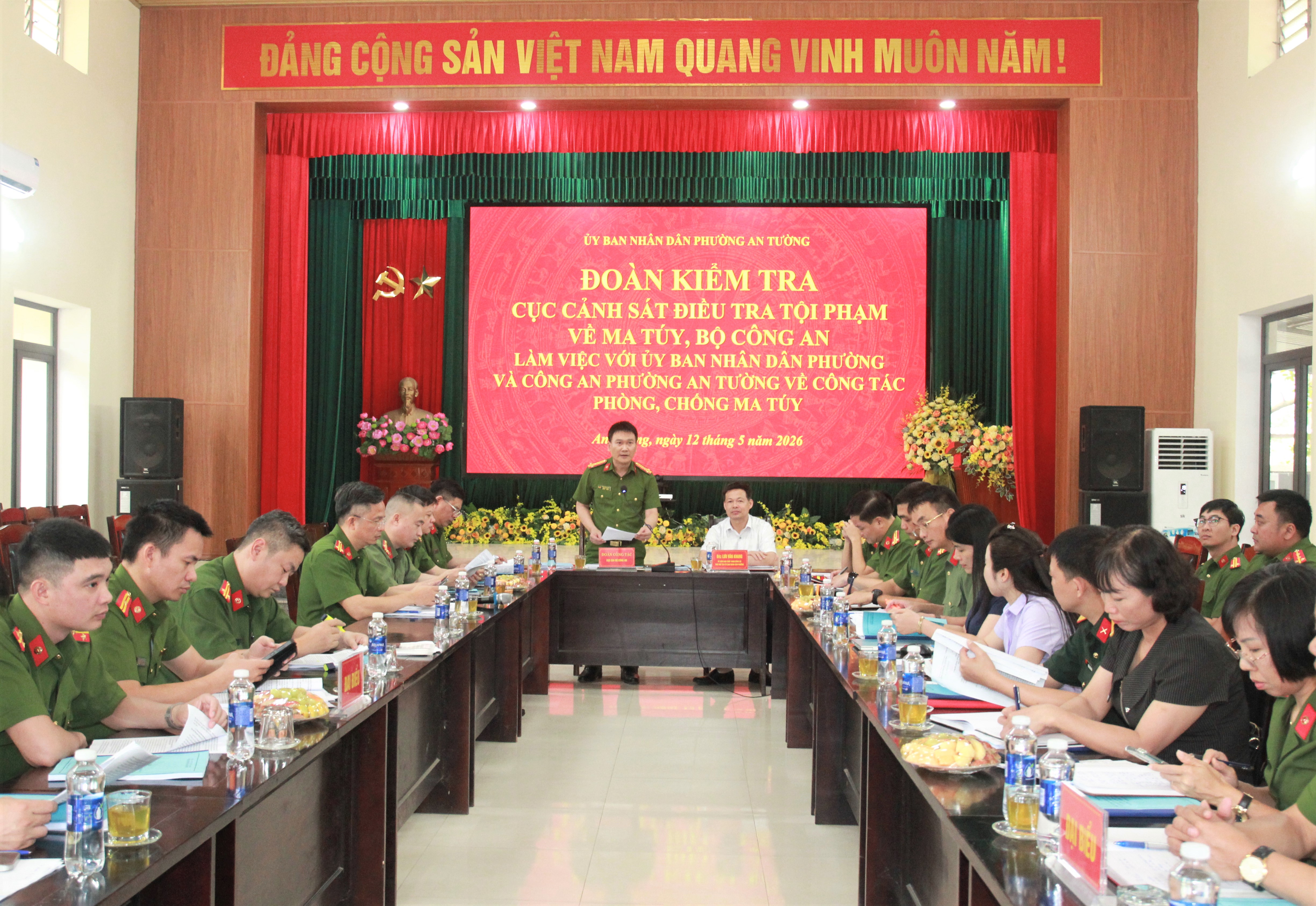 UBND phường An Tường tiếp, làm việc với Đoàn Kiểm tra Cục Cảnh sát điều tra tội phạm về ma tuý, Bộ Công an về công tác phòng, chống ma tuý