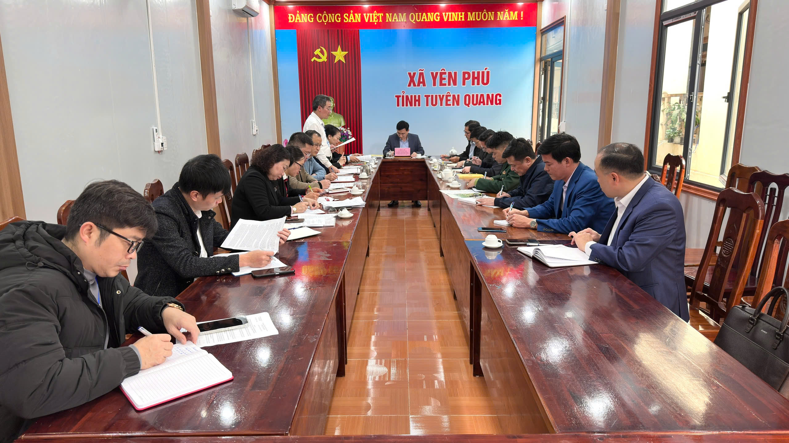 ĐOÀN KIỂM TRA SỐ 02 ỦY BAN BẦU CỬ TỈNH TUYÊN QUANG LÀM VIỆC TẠI XÃ YÊN PHÚ