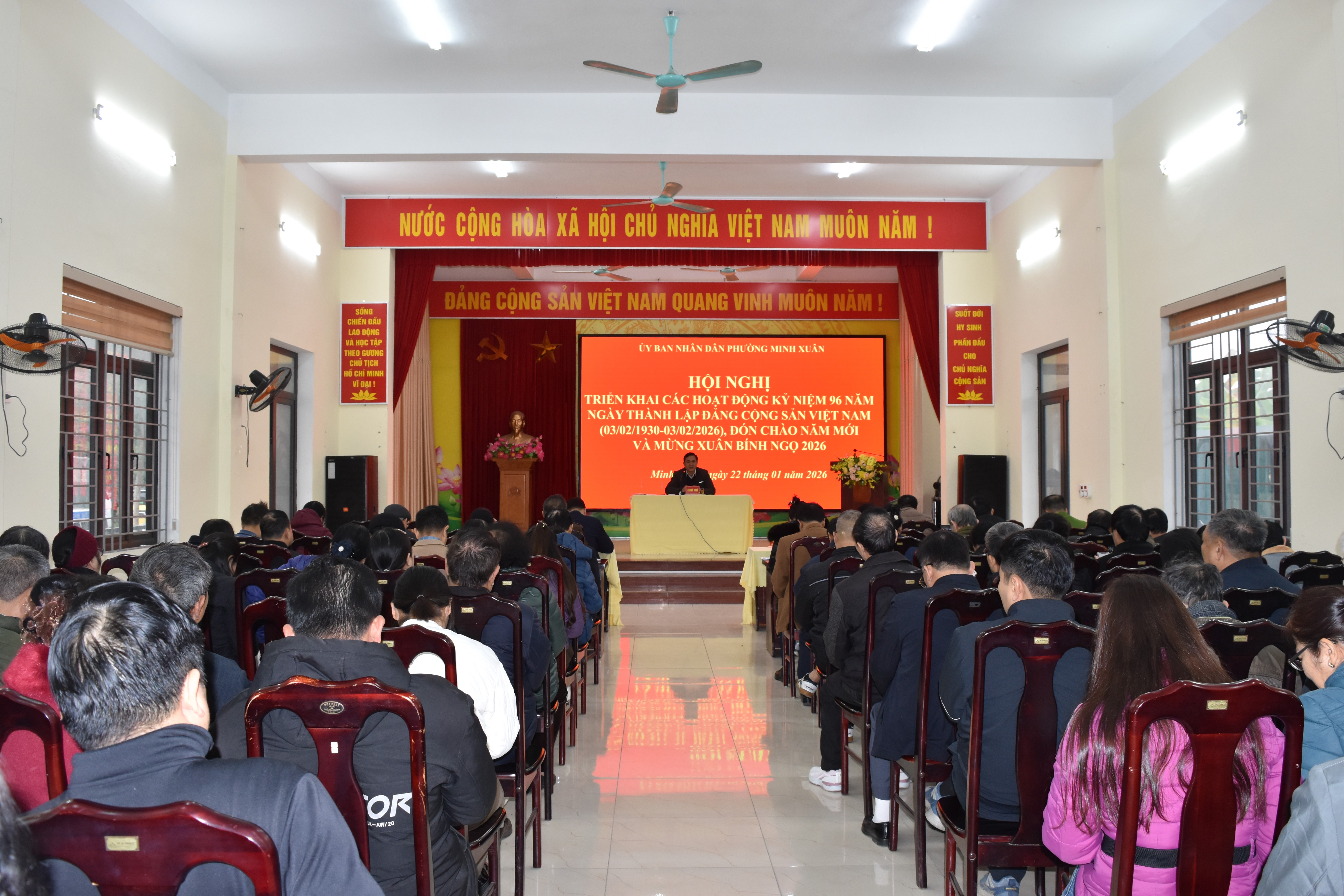 Phường Minh Xuân triển khai các hoạt động kỷ niệm 96 năm ngày thành lập Đảng Cộng sản Việt Nam (03/02), đón chào năm mới và mừng Xuân Bính Ngọ 2026