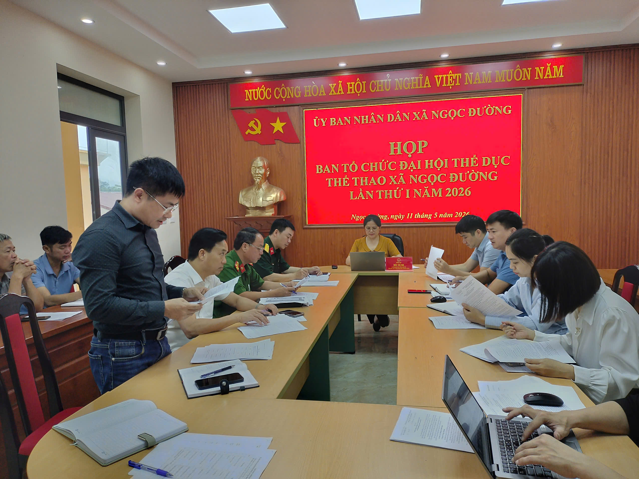 UBND xã Ngọc Đường họp Ban Tổ chức Đại hội Thể dục thể thao lần thứ I, năm 2026 