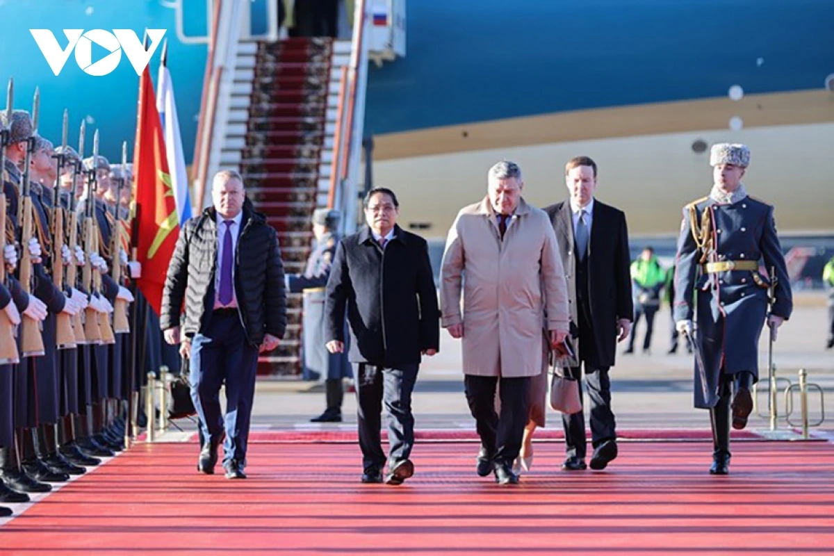 Thủ tướng Phạm Minh Chính đến Moscow bắt đầu thăm chính thức Liên Bang Nga