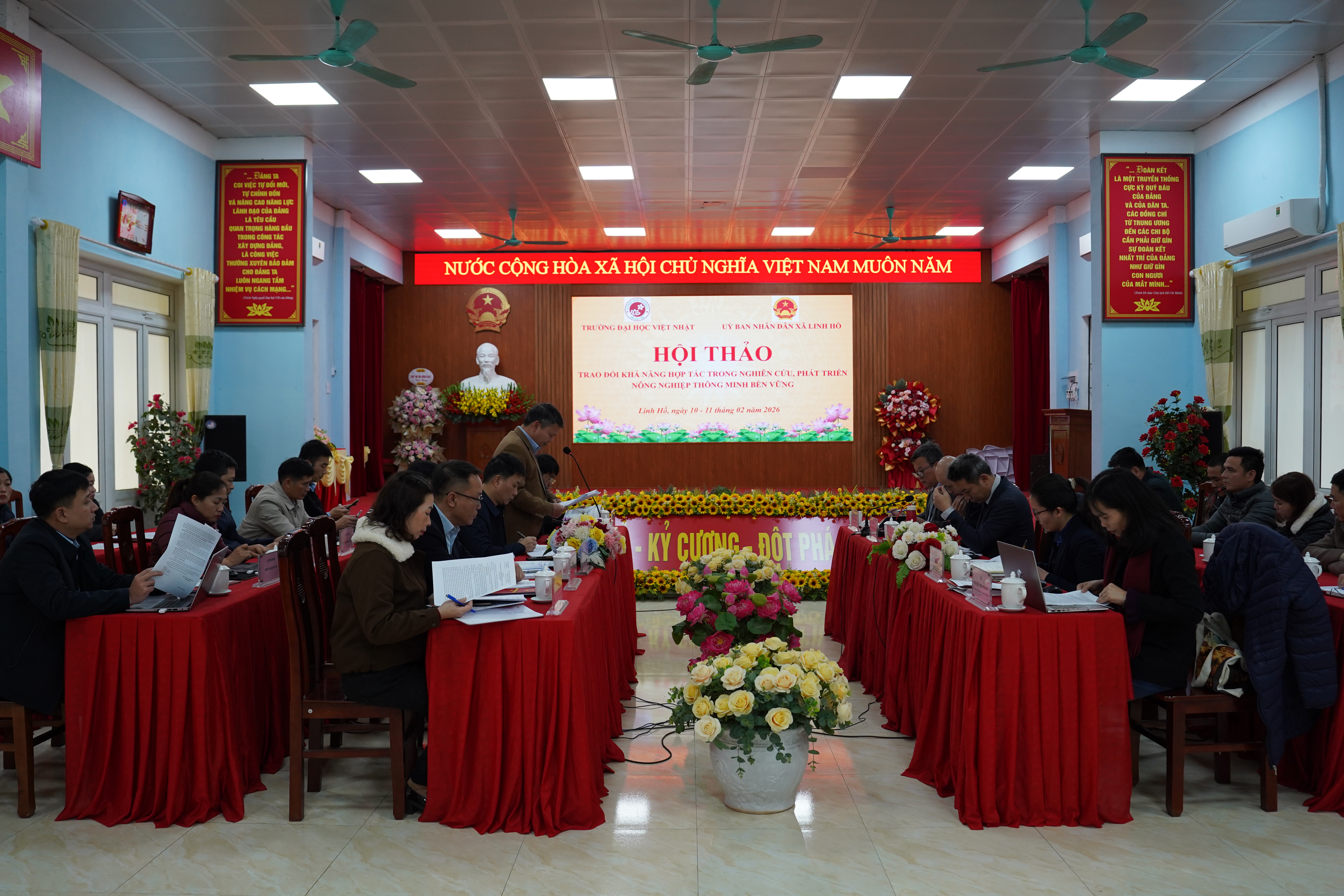 Hội thảo trao đổi khả năng hợp tác nghiên cứu phát triển nông nghiệp thông minh, bền vững giữa xã Linh Hồ, tỉnh Tuyên Quang và Trường Đại học Việt Nhật