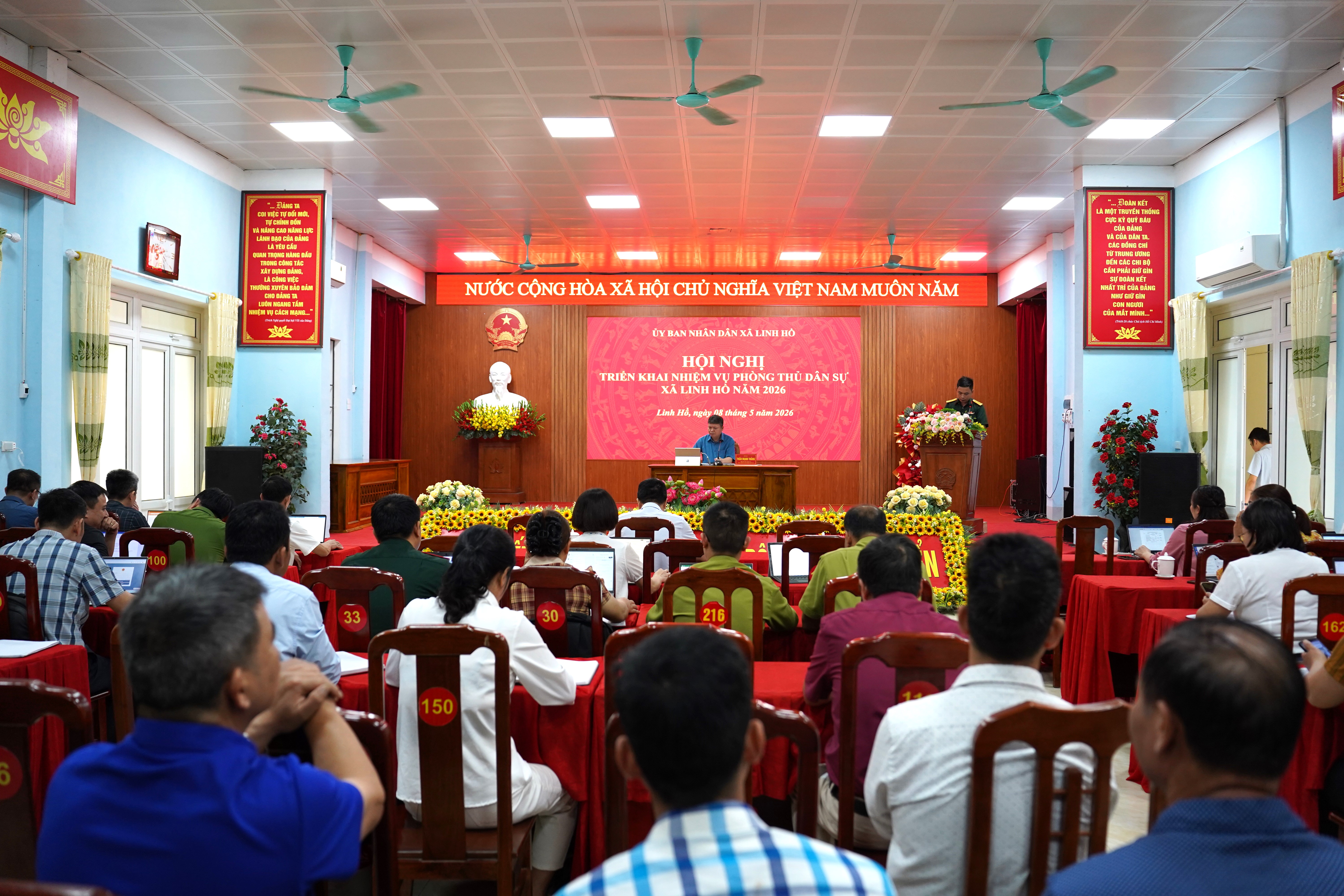Hội nghị triển khai nhiệm vụ Phòng thủ dân sự xã Linh Hồ 