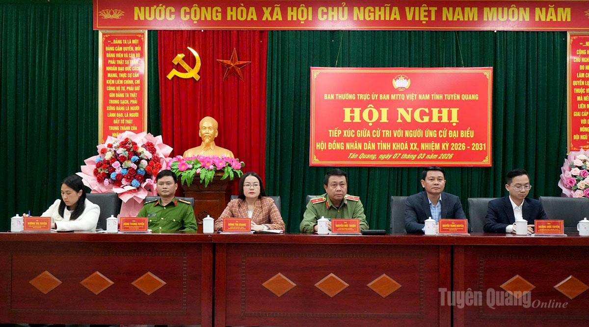 Ban Thường trực Ủy Ban MTTQ Việt Nam tỉnh tổ chức hội nghị tiếp xúc cử tri với người ứng cử đại biểu HĐND tỉnh khóa XX, nhiệm kỳ 2026-2031 tại xã Tân Quang