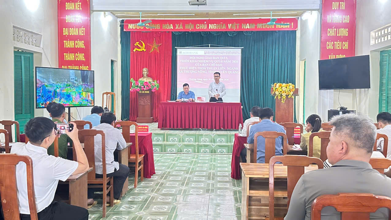 Ban Chỉ đạo thực hiện thỏa thuận liên nghành xã Thượng Nông tổ chức Hội nghị giao ban quý I, triển khai nhiệm vụ  quý II năm 2026