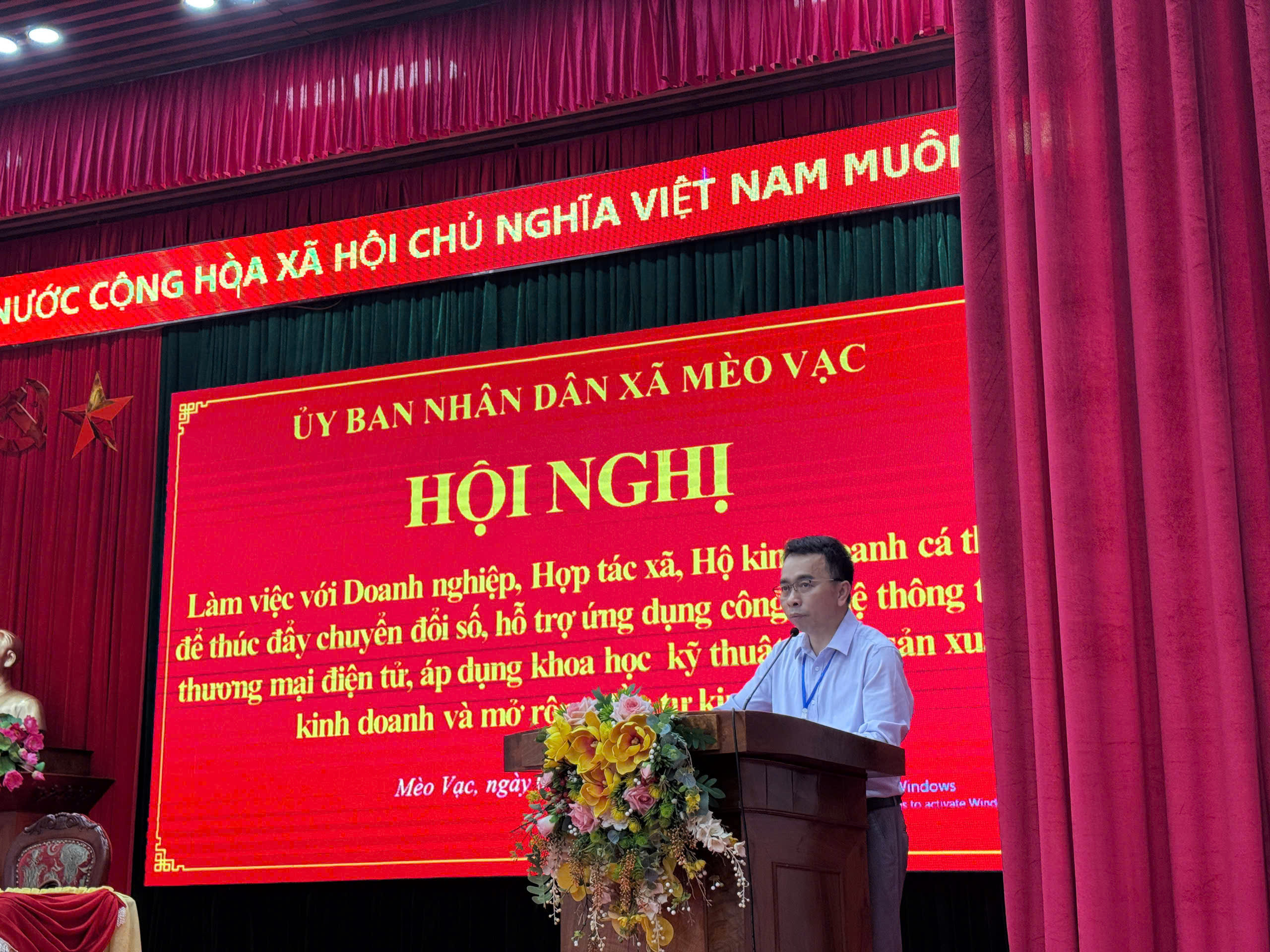 UBND xã Mèo Vạc tổ chức hội nghị thúc đẩy chuyển đổi số và ứng dụng khoa học công nghệ cho doanh nghiệp, hợp tác xã, hộ kinh doanh
