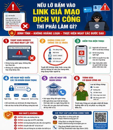 NẾU LỠ BẤM VÀO LINK GIẢ MẠO DỊCH VỤ CÔNG THÌ PHẢI LÀM GÌ?