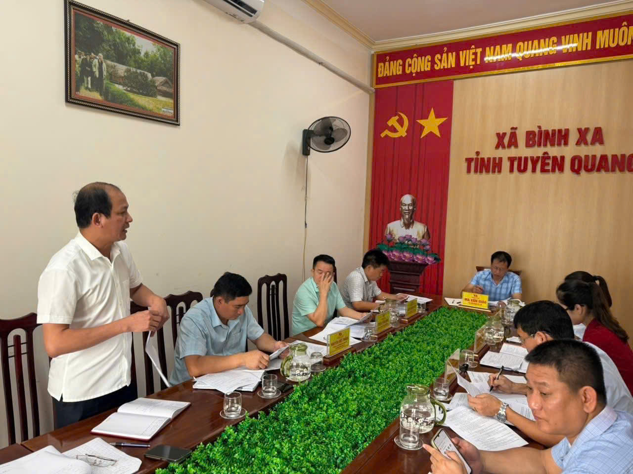 BAN THƯỜNG VỤ ĐẢNG UỶ XÃ BÌNH XA HỌP CHO Ý KIẾN VỀ ĐIỀU CHỈNH PHƯƠNG ÁN SẮP XẾP THÔN TRÊN ĐỊA BÀN XÃ