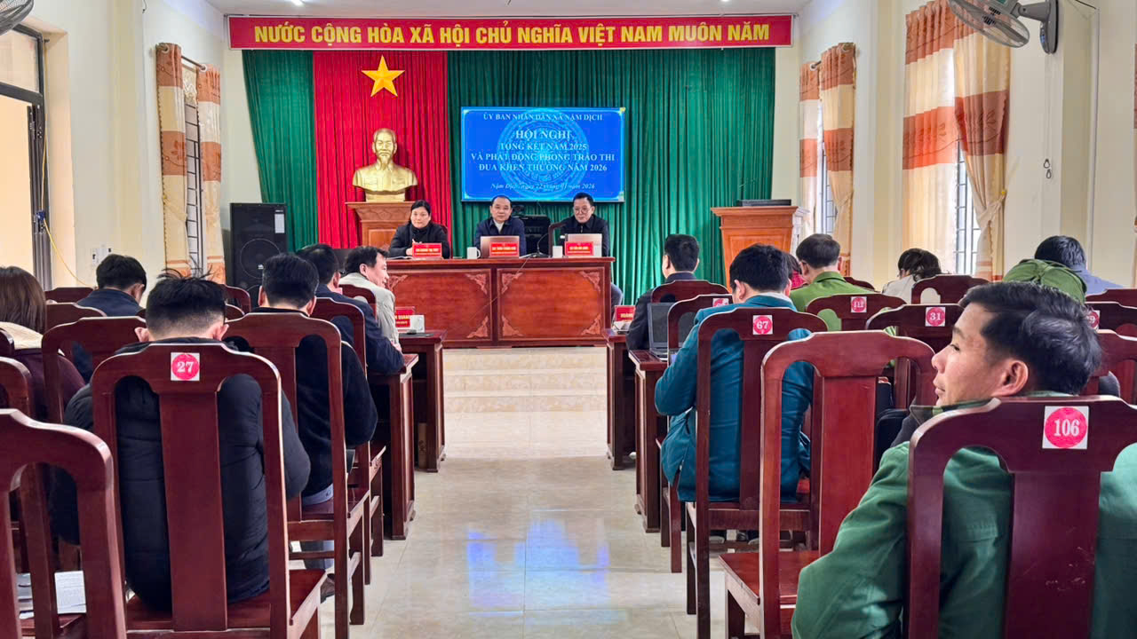 UBND XÃ NẬM DỊCH TỔ CHỨC HỘI NGHỊ TỔNG KẾT NĂM 2025 VÀ LỄ PHÁT ĐỘNG PHONG TRÀO THI ĐUA KHEN THƯỞNG NĂM 2026