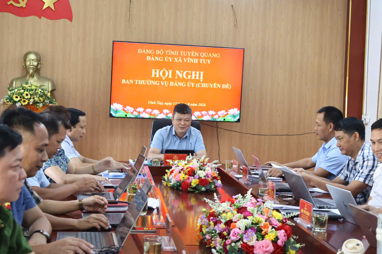 Ban Thường vụ Đảng ủy xã Vĩnh Tuy họp phiên chuyên đề, thống nhất nhiều nội dung quan trọng