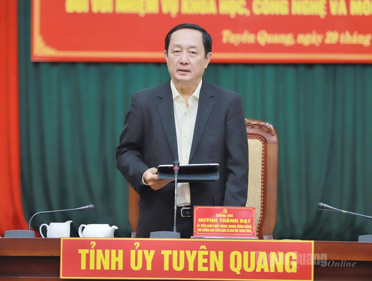 Đoàn công tác Ban Tuyên giáo và Dân vận Trung ương làm việc với Tỉnh uỷ Tuyên Quang