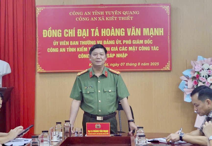 LÃNH ĐẠO CÔNG AN TỈNH KIỂM TRA CÔNG AN CÁC XÃ SAU SÁP NHẬP 