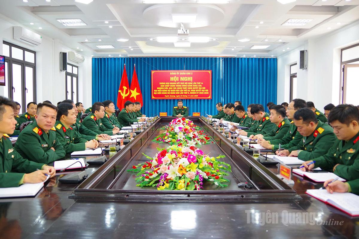 Đảng ủy Quân khu 2 thông báo nhanh kết quả Hội nghị lần thứ 14 Ban Chấp hành Trung ương Đảng khóa XIII