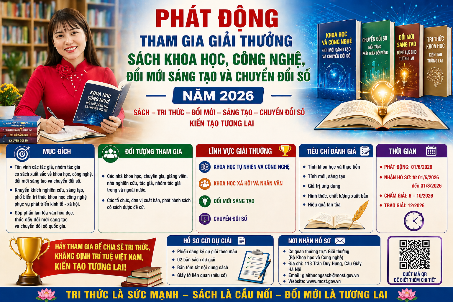 PHÁT ĐỘNG THAM GIA GIẢI THƯỞNG SÁCH KHOA HỌC, CÔNG NGHỆ, ĐỔI MỚI SÁNG TẠO VÀ CHUYỂN ĐỔI SỐ NĂM 2026