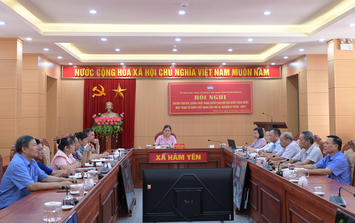 Xã Hàm Yên dự hội nghị trực tuyến tuyên truyền, quán triệt Nghị quyết Đại hội đại biểu toàn quốc MTTQ Việt Nam lần thứ XI