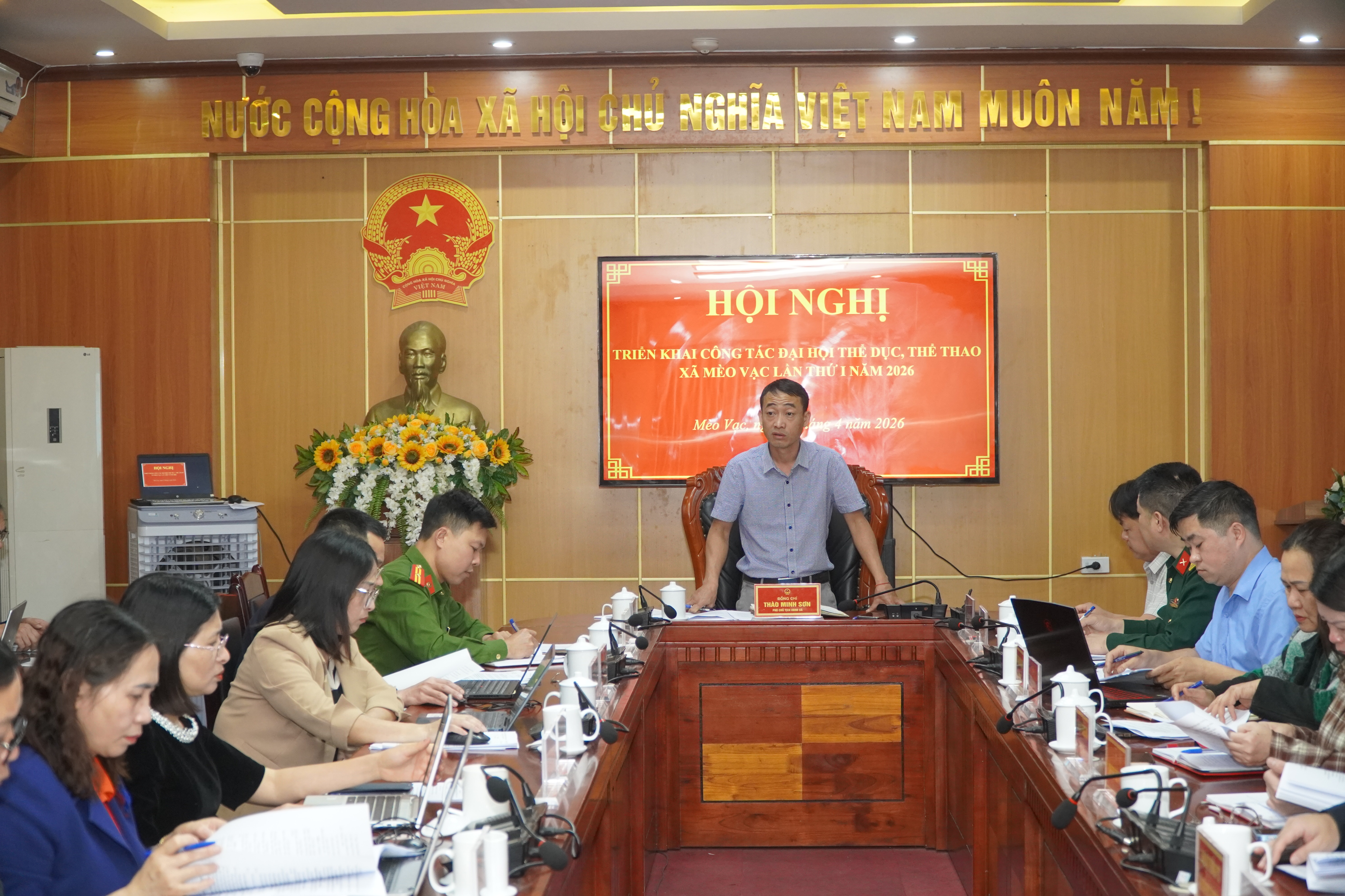 Họp triển khai công tác tổ chức Đại hội Thể dục, Thể thao xã Mèo Vạc lần thứ I năm 2026