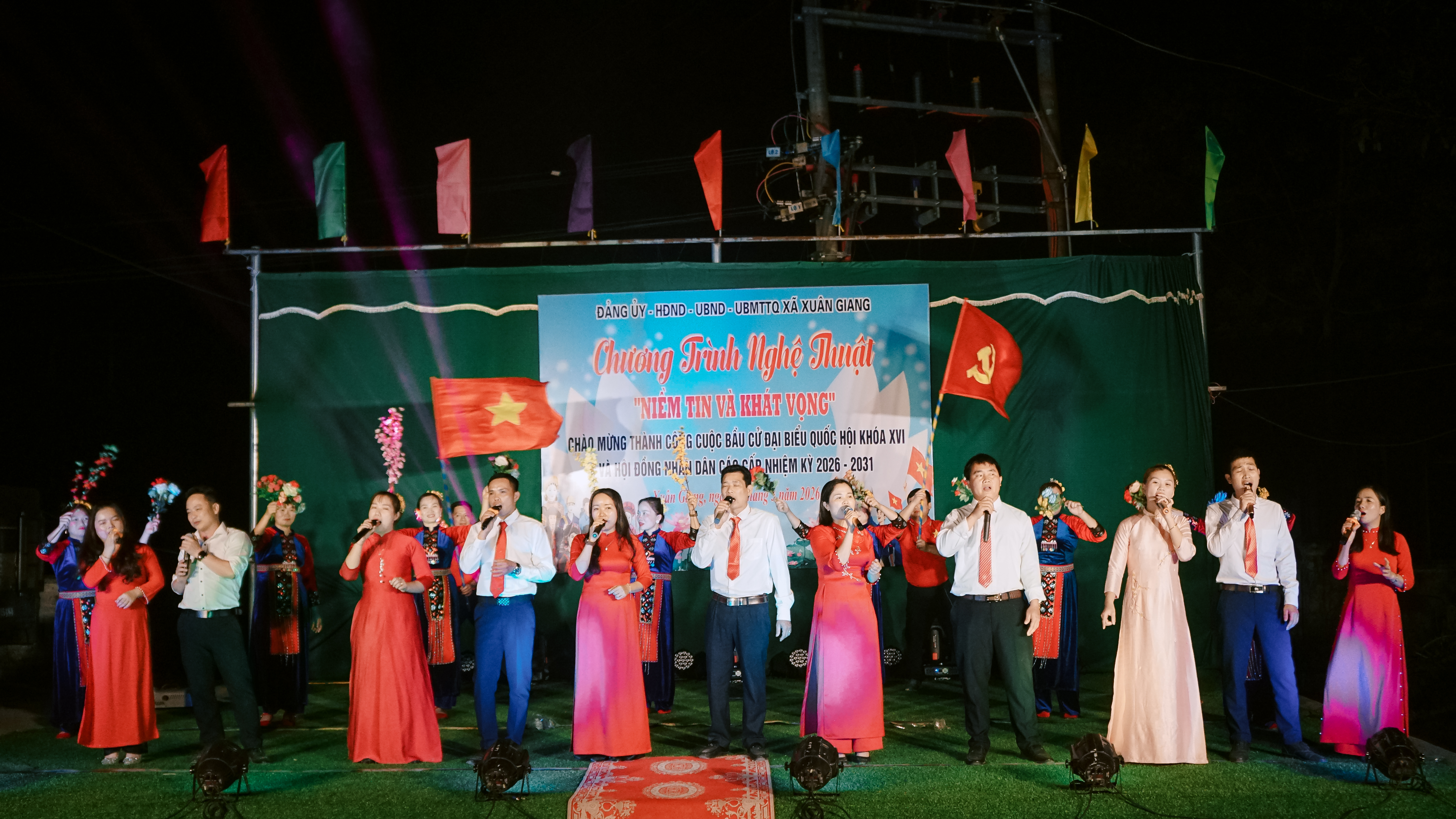 Xã Xuân Giang tổ chức thành công Chương trình nghệ thuật chào mừng thành công cuộc bầu cử