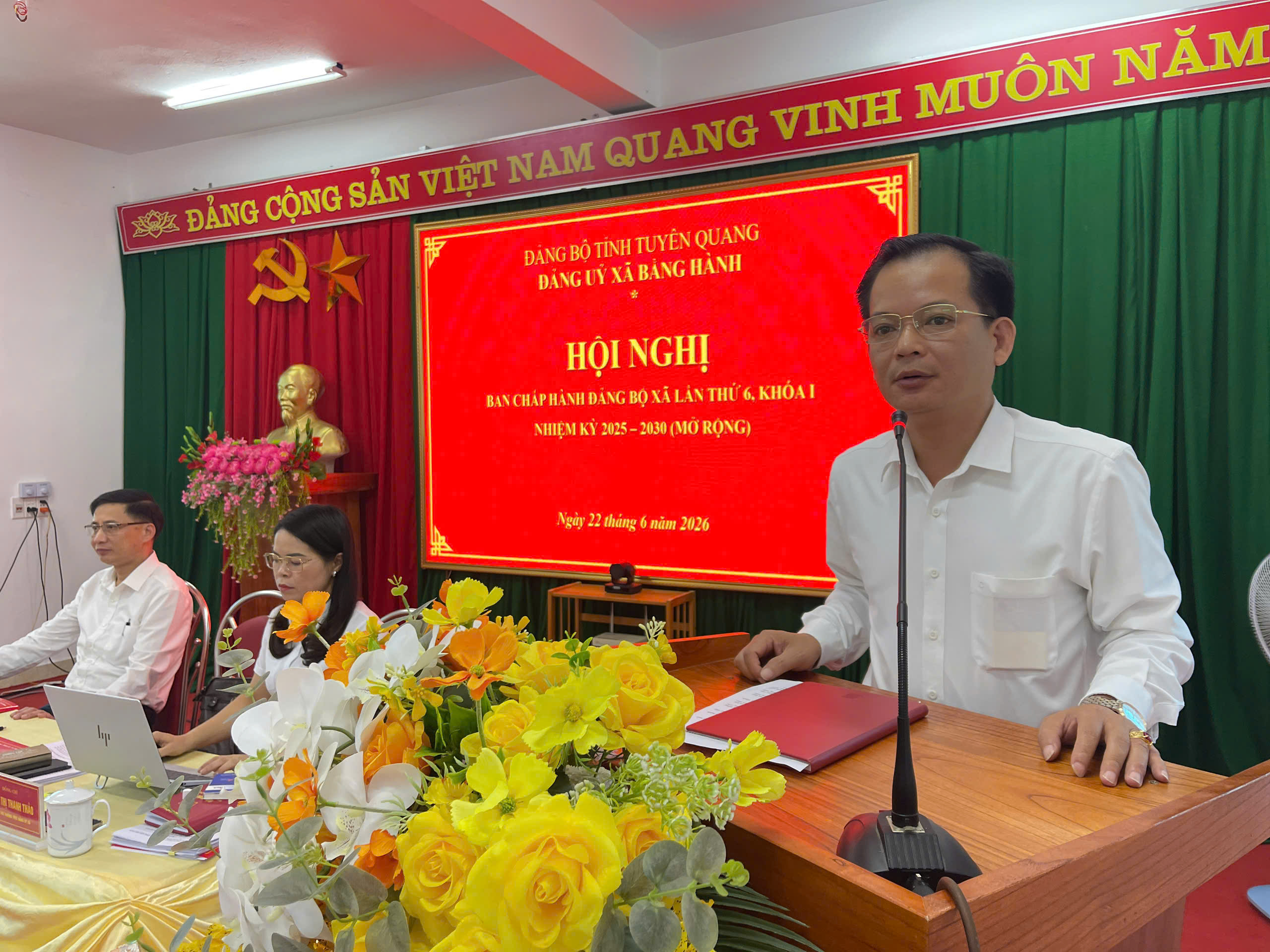 ĐẢNG BỘ XÃ BẰNG HÀNH TỔ CHỨC HỘI NGHỊ BAN CHẤP HÀNH ĐẢNG BỘ XÃ LẦN THỨ VI (MỞ RỘNG)