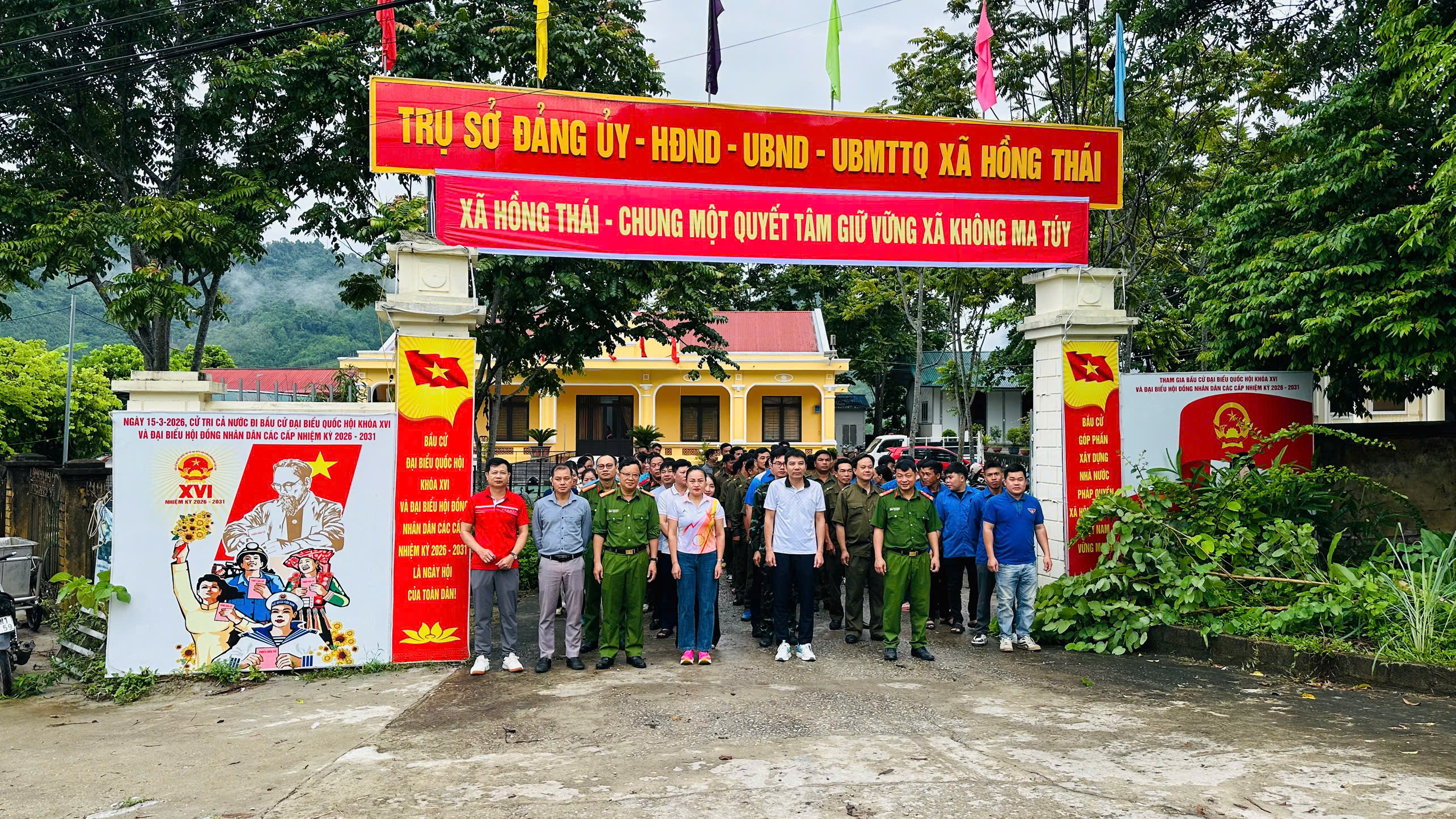 Xã Hồng Thái tham dự Lễ mít tinh trực tuyến và chạy hưởng ứng Tháng hành động phòng, chống ma túy năm 2026