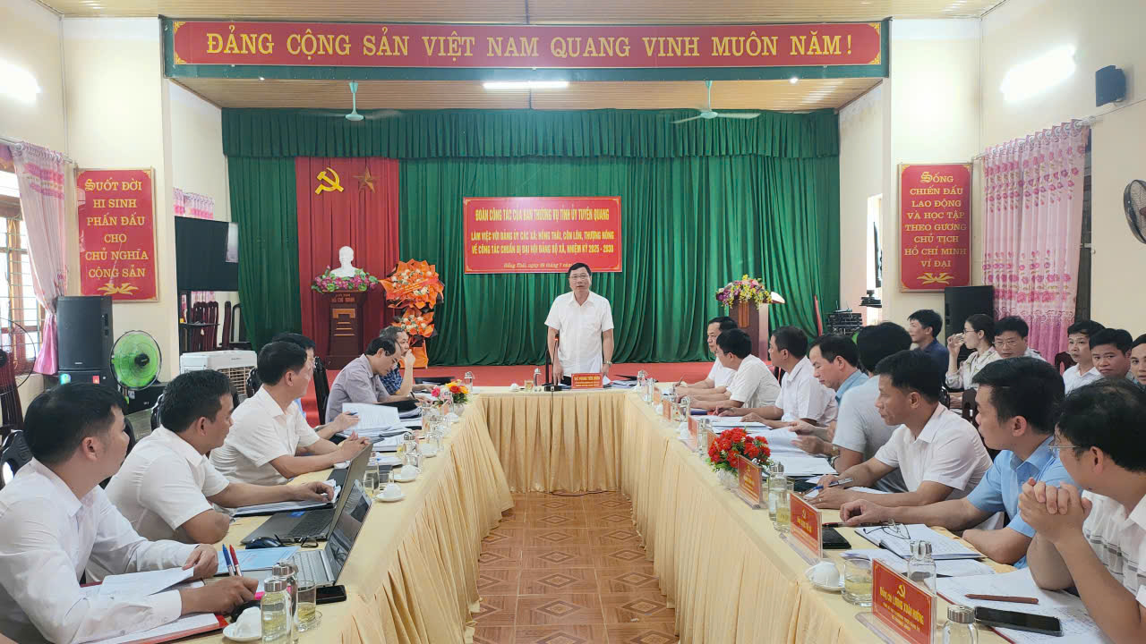 Đoàn công tác số 7 của Ban Thường vụ Tỉnh ủy làm việc với Đảng ủy các xã Hồng Thái, Côn Lôn, Thượng Nông 