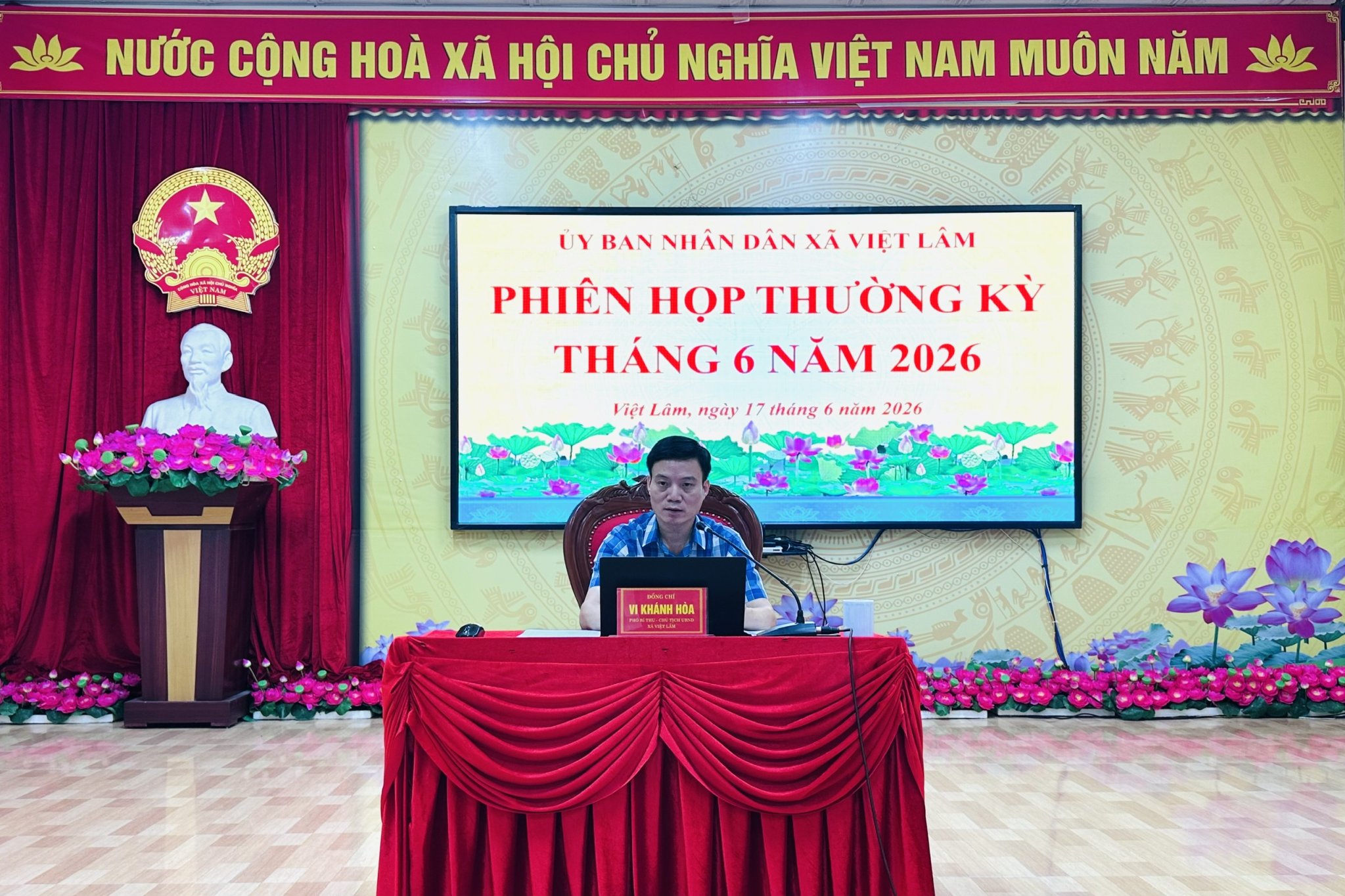 UBND XÃ VIỆT LÂM TỔ CHỨC PHIÊN HỌP THƯỜNG KỲ THÁNG 6 NĂM 2026