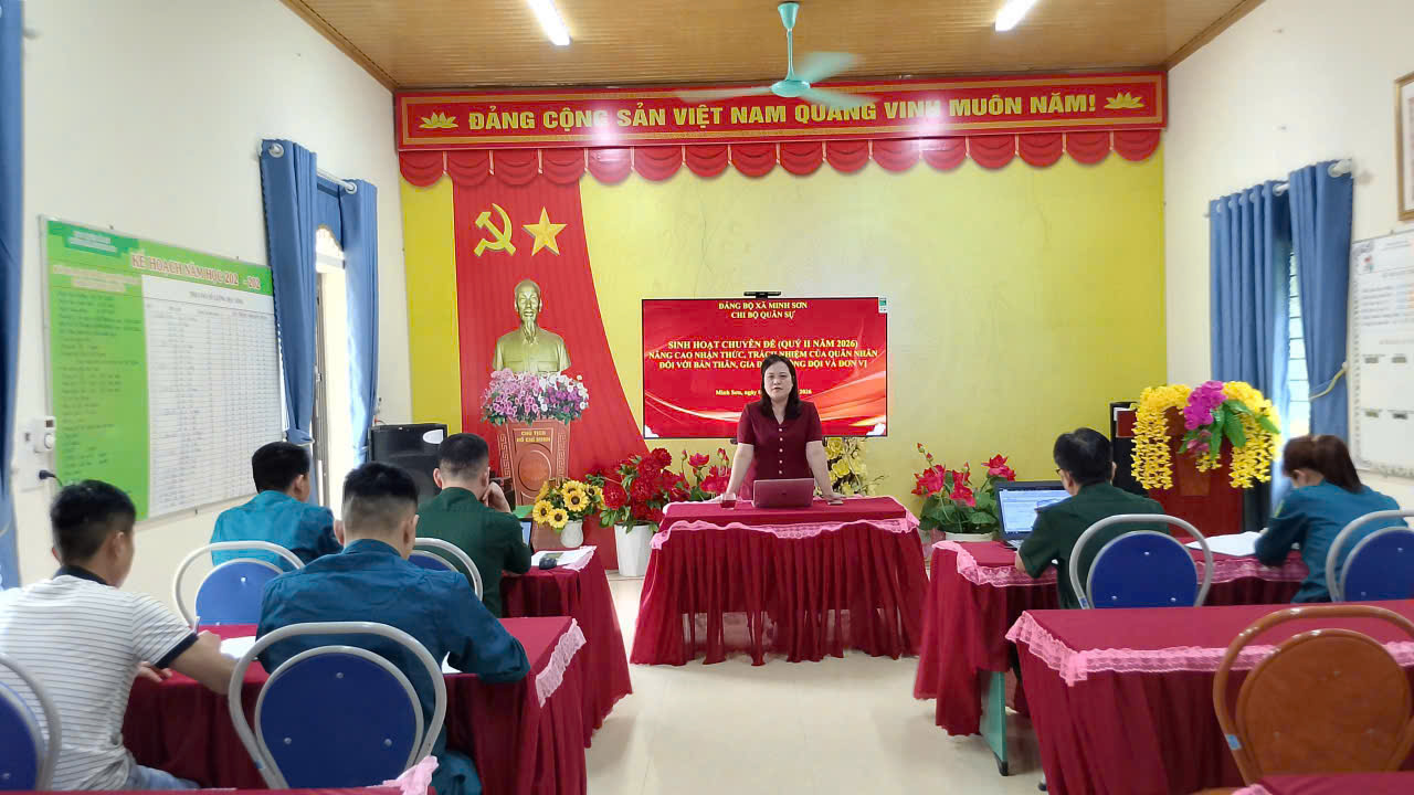 Chi bộ Quân sự xã Minh Sơn đã tổ chức sinh hoạt chi bộ thường kỳ tháng 5 