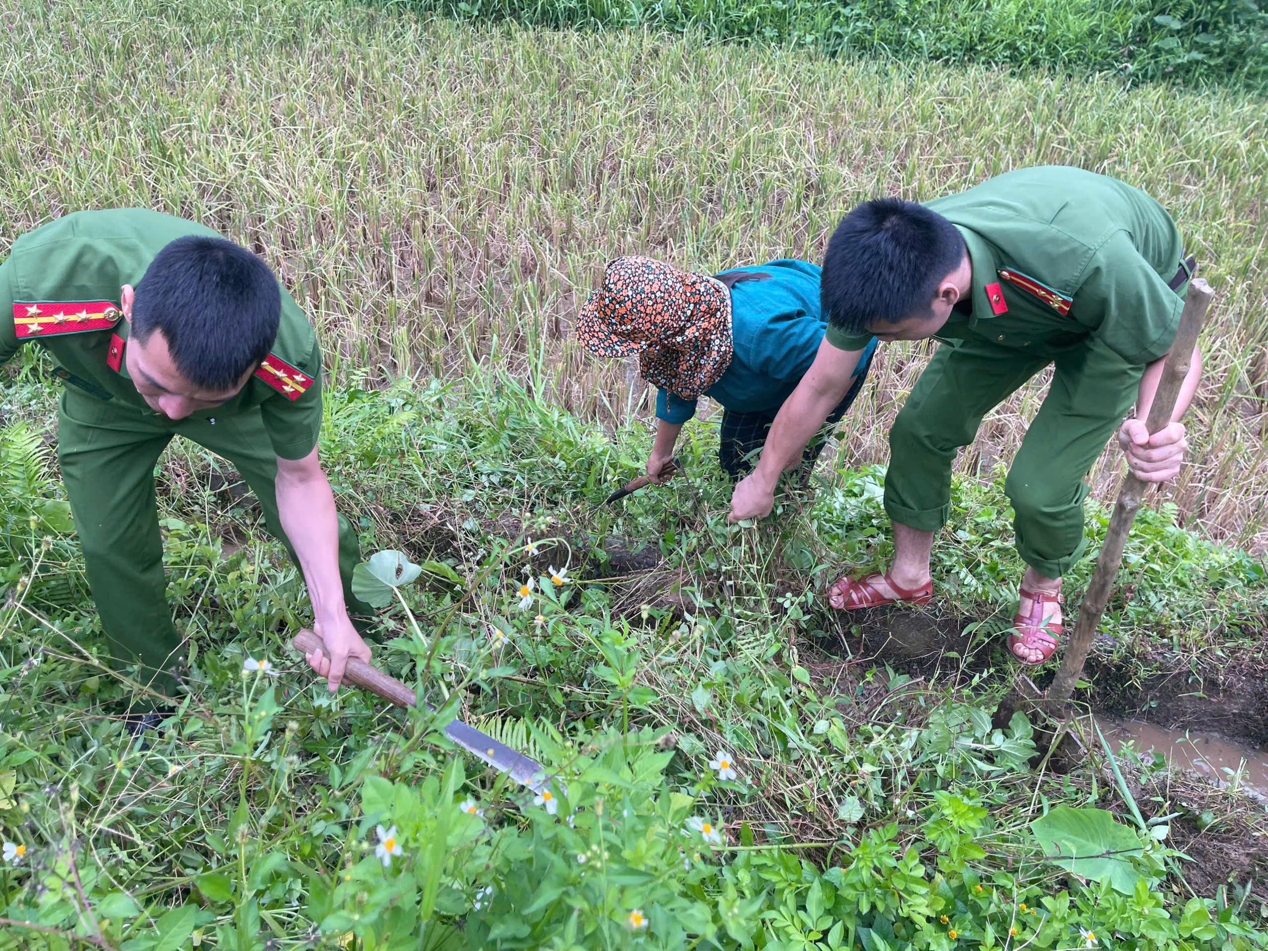 CÔNG AN XÃ THƯỢNG LÂM TÍCH CỰC THAM GIA HOẠT ĐỘNG DÂN VẬN, HỖ TRỢ NHÂN DÂN CHUẨN BỊ MÙA VỤ MỚI