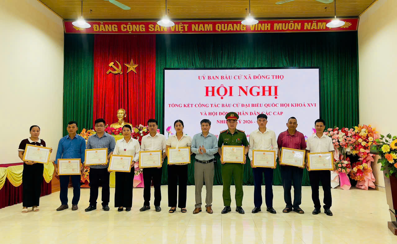 Xã Đông Thọ tổ chức hội nghị tổng kết công tác bầu cử đại biểu Quốc hội khóa XVI và đại biểu HĐND các cấp nhiệm kỳ 2026–2031