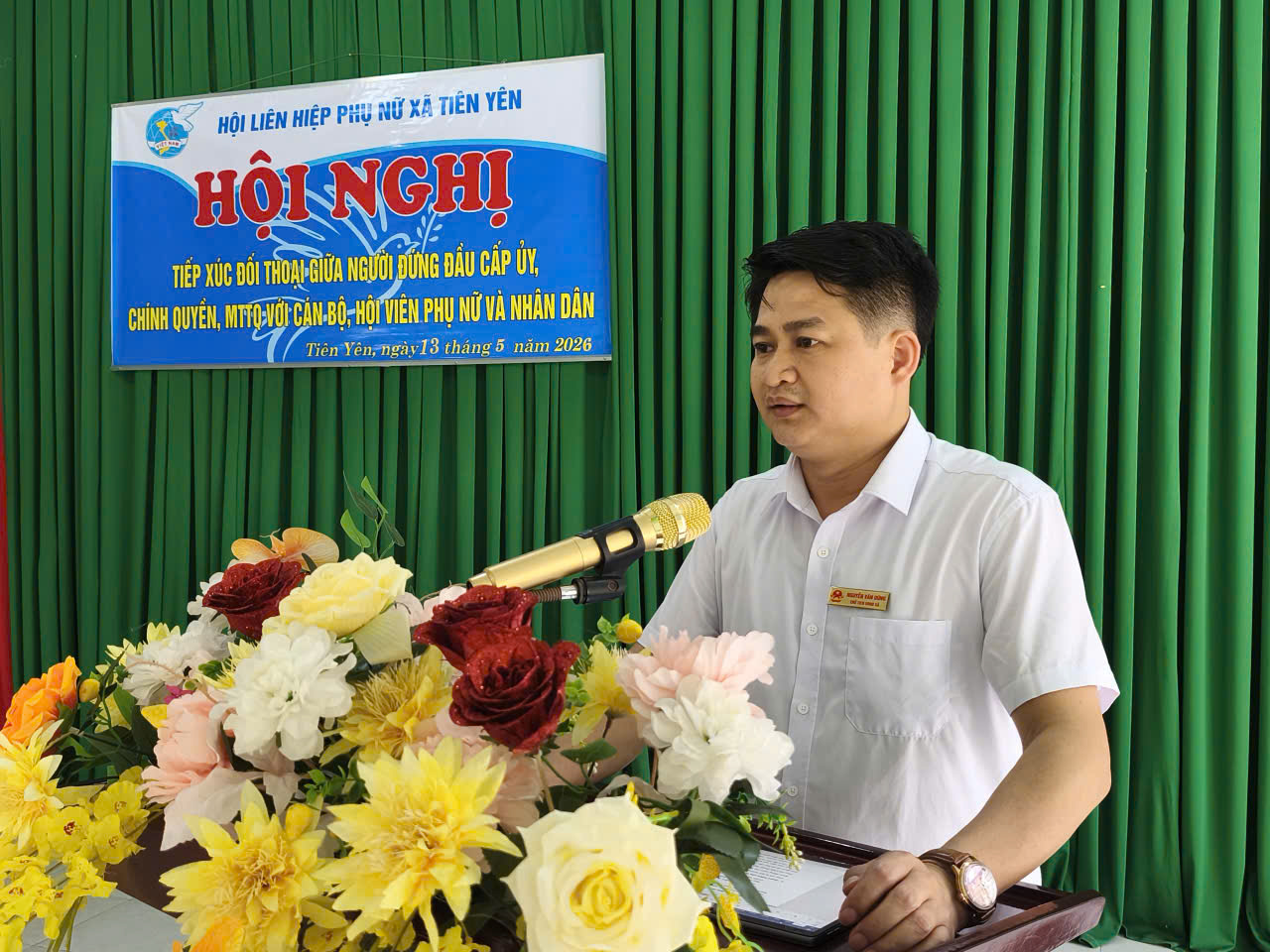 Hội nghị tiếp xúc, đối thoại giữa người đứng đầu cấp ủy, chính quyền, MTTQ với cán bộ, hội viên phụ nữ và Nhân dân năm 2026