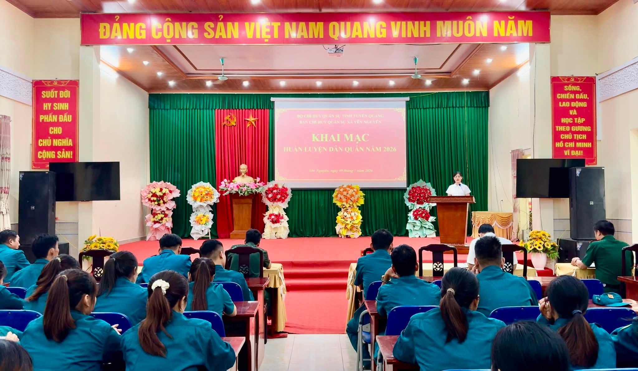 Ban Chỉ huy Quân sự xã Yên Nguyên tổ chức khai mạc huấn luyện dân quân năm 2026