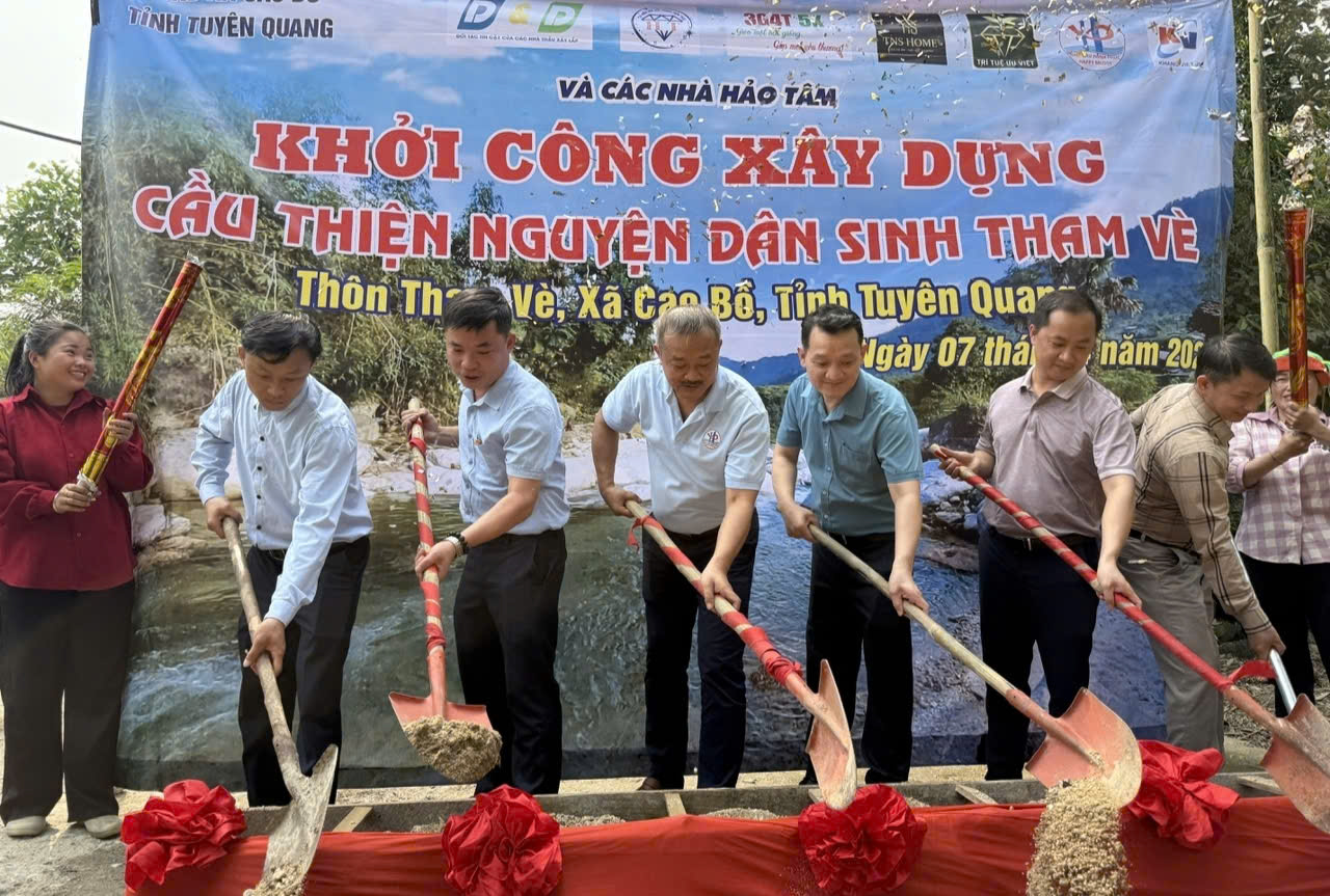 Khởi công xây dựng cầu thiện nguyện dân sinh Tham Vè – Chung tay xây dựng nông thôn mới tại xã Cao Bồ