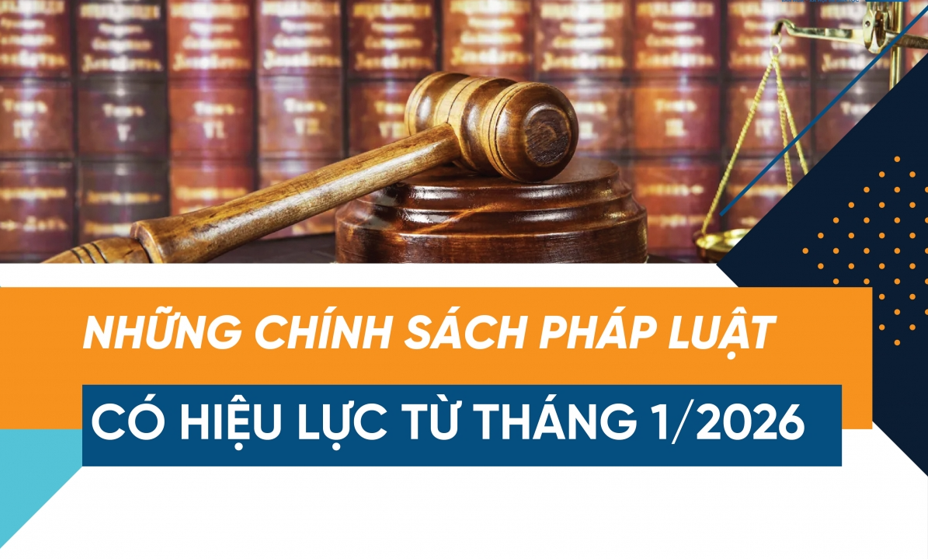 Nhiều chính sách quan trọng có hiệu lực từ tháng 01/2026